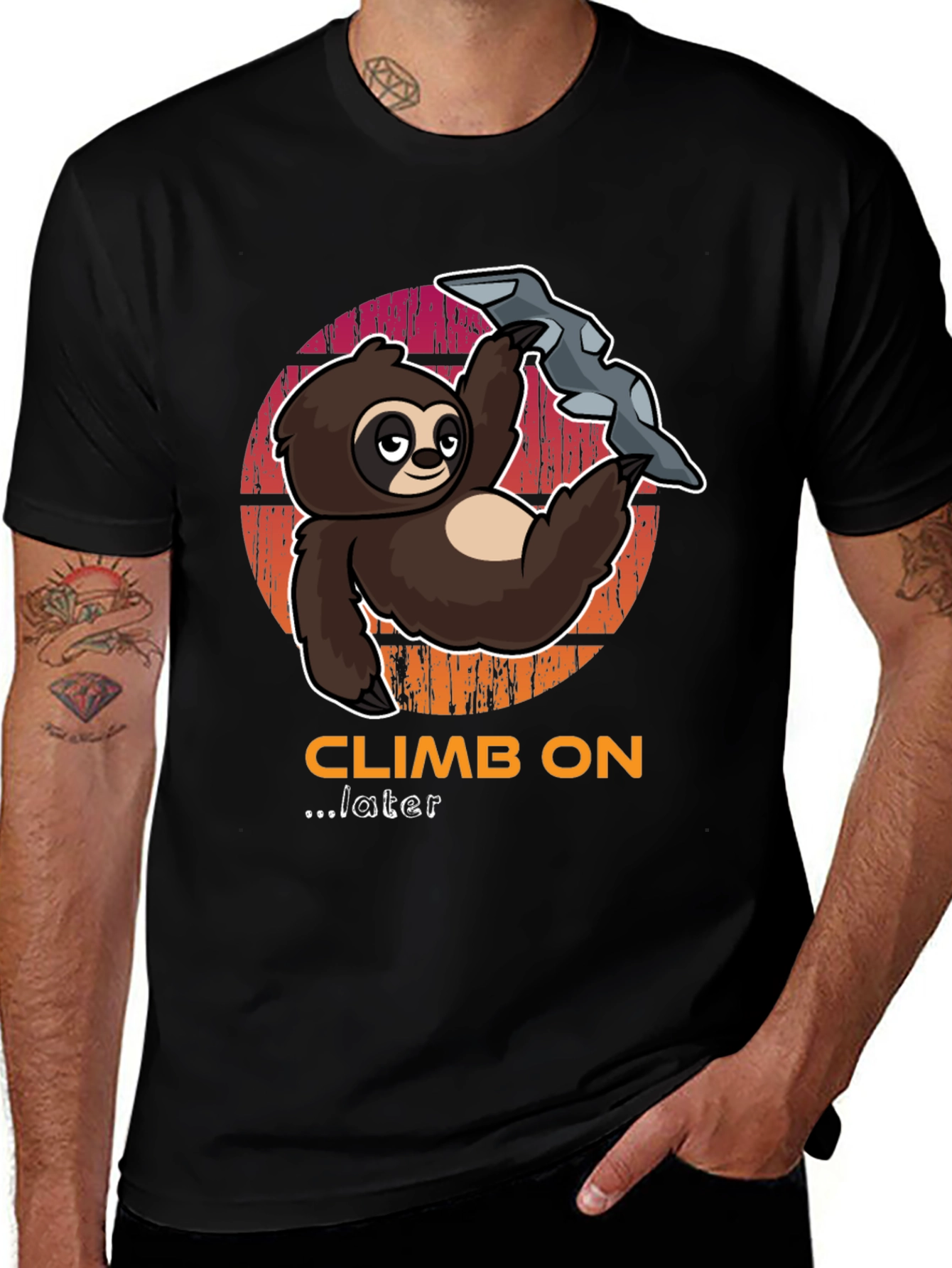 Climb On Later Sloth T-Shirt - Funny Climbing Tee