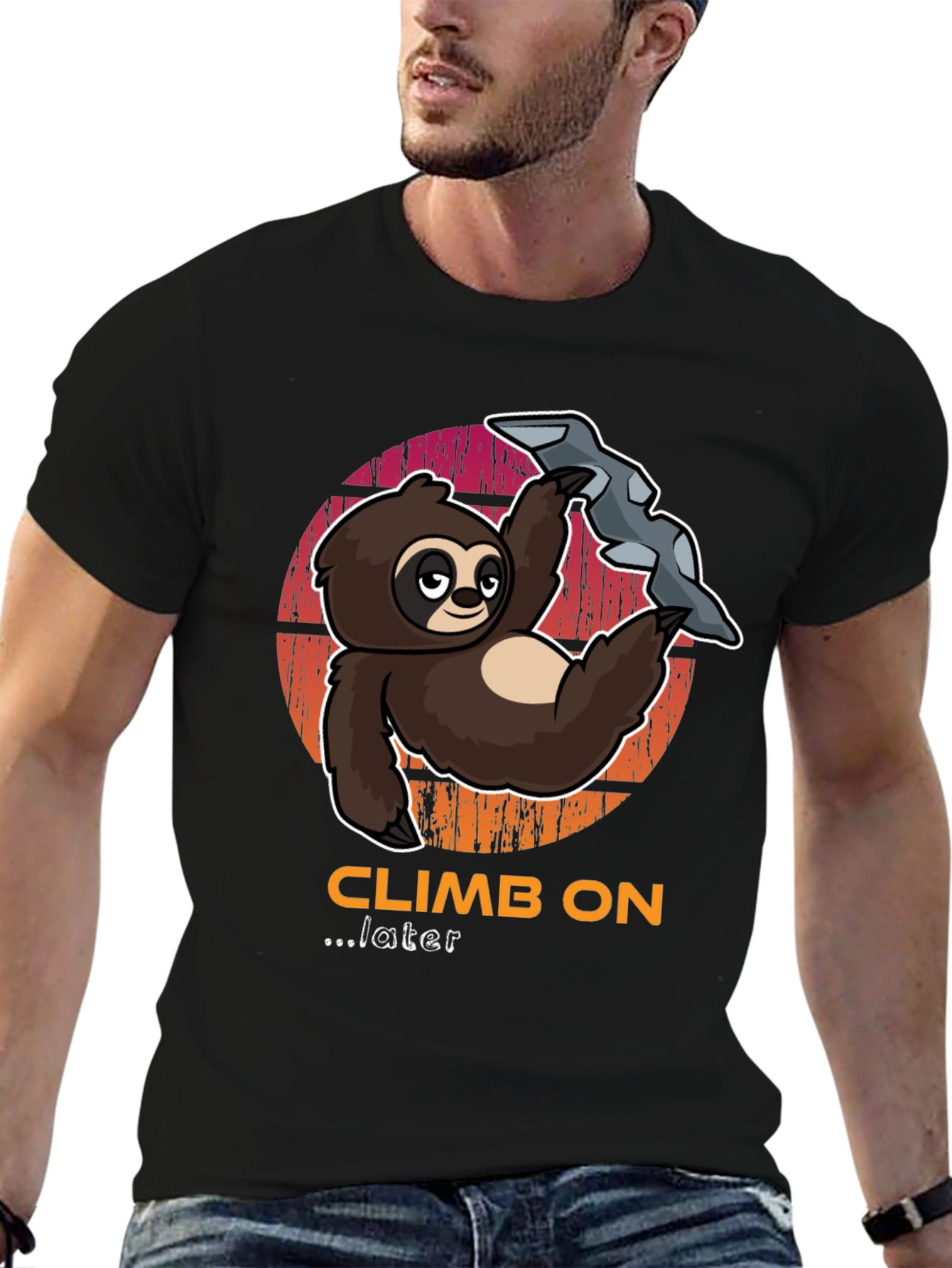 Climb On Later Sloth T-Shirt - Funny Climbing Tee