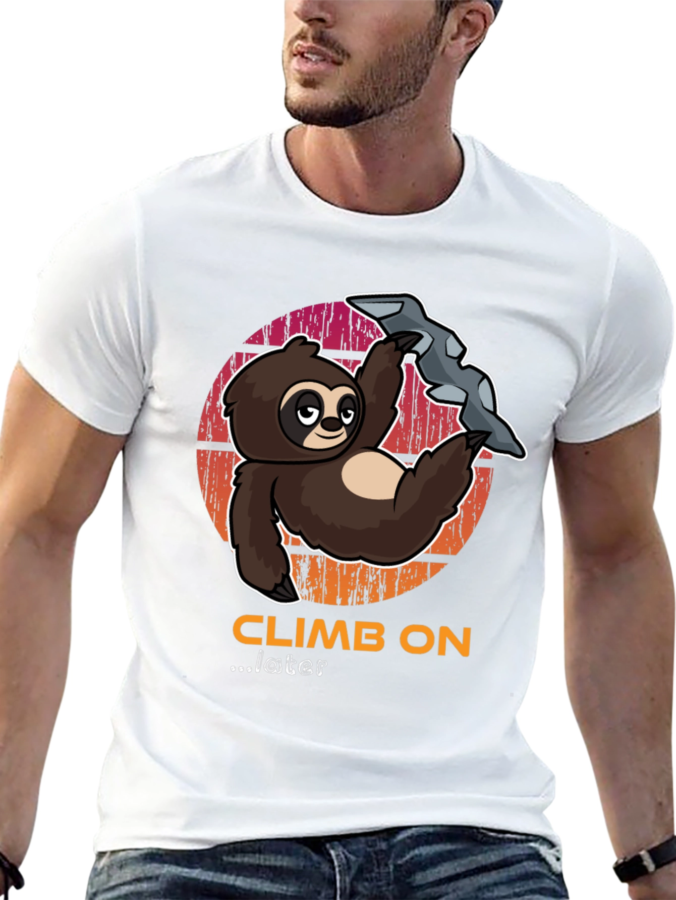 Climb On Later Sloth T-Shirt - Funny Climbing Tee