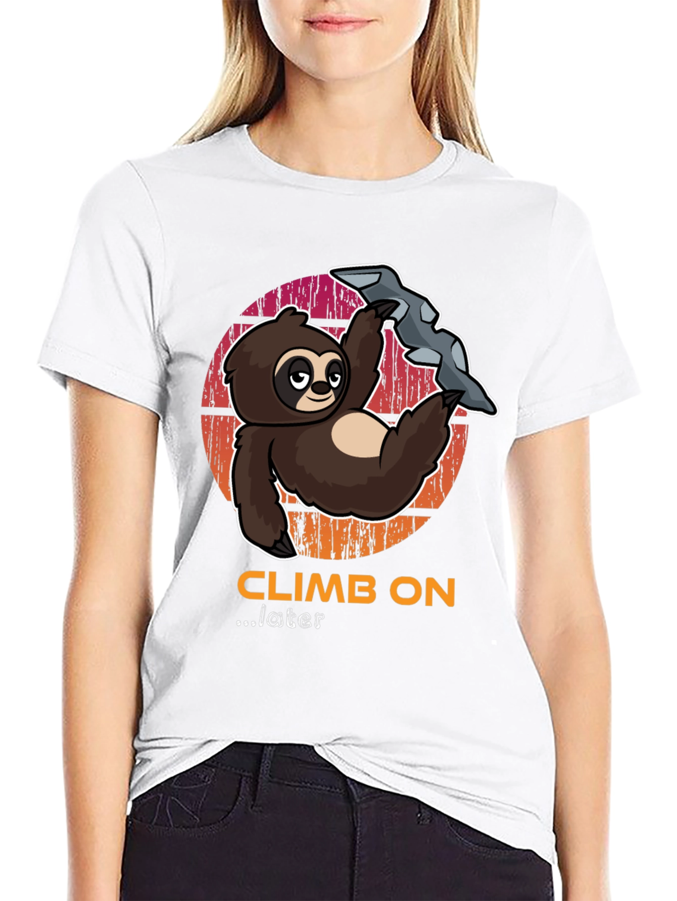 Climb On Later Sloth T-Shirt - Funny Climbing Tee