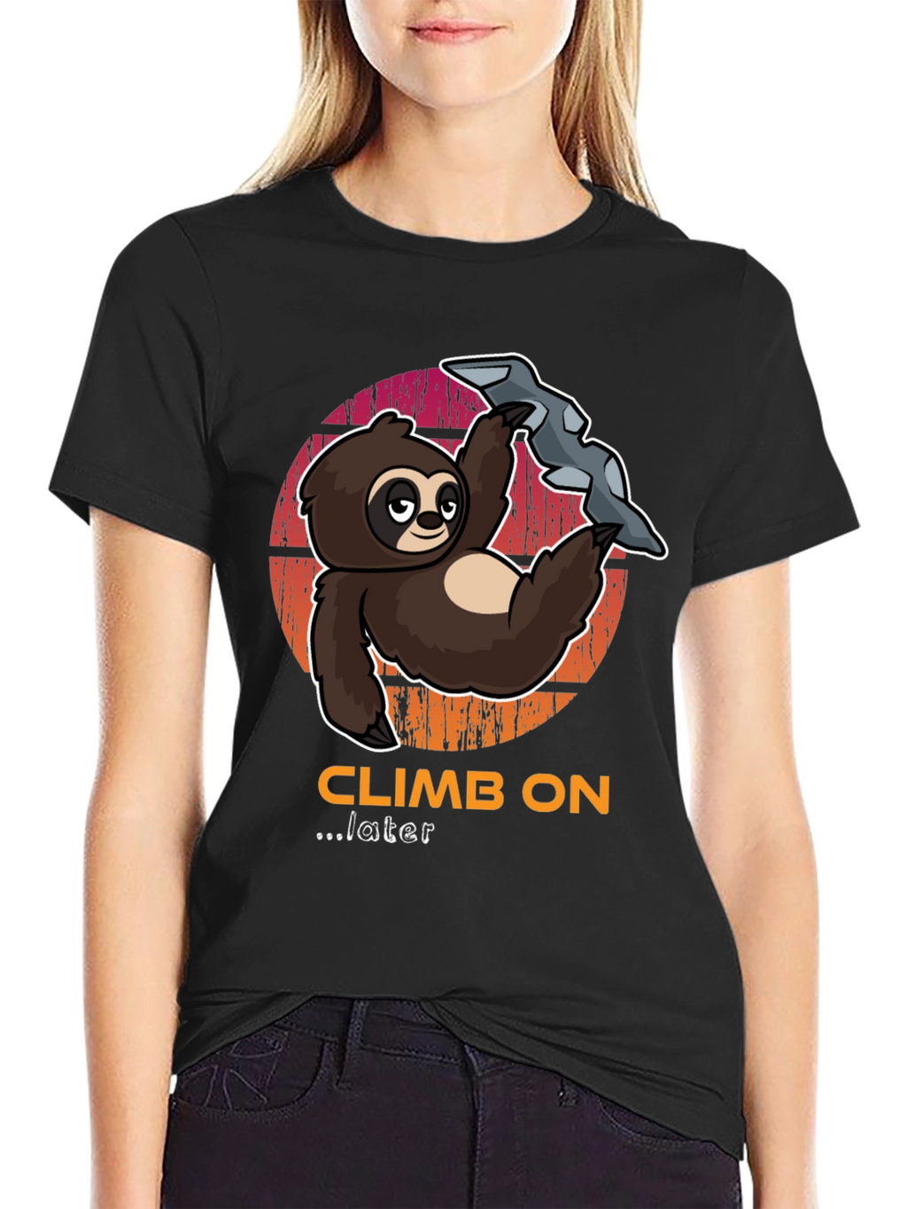 Climb On Later Sloth T-Shirt - Funny Climbing Tee