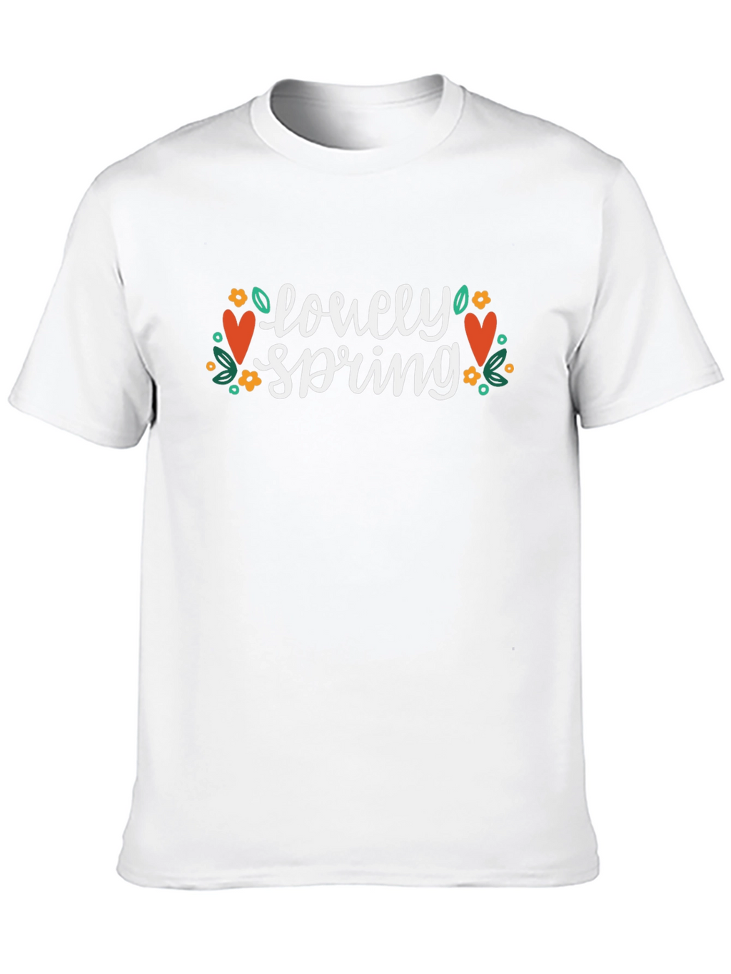 Lovely Spring Graphic Tee - Black Crew Neck T-Shirt
