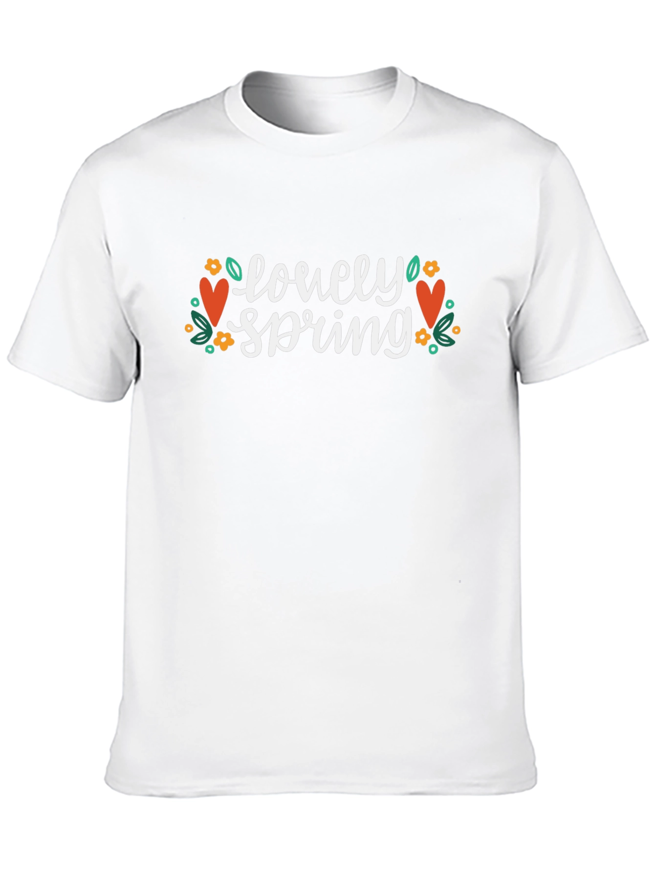 Lovely Spring Graphic Tee - Black Crew Neck T-Shirt