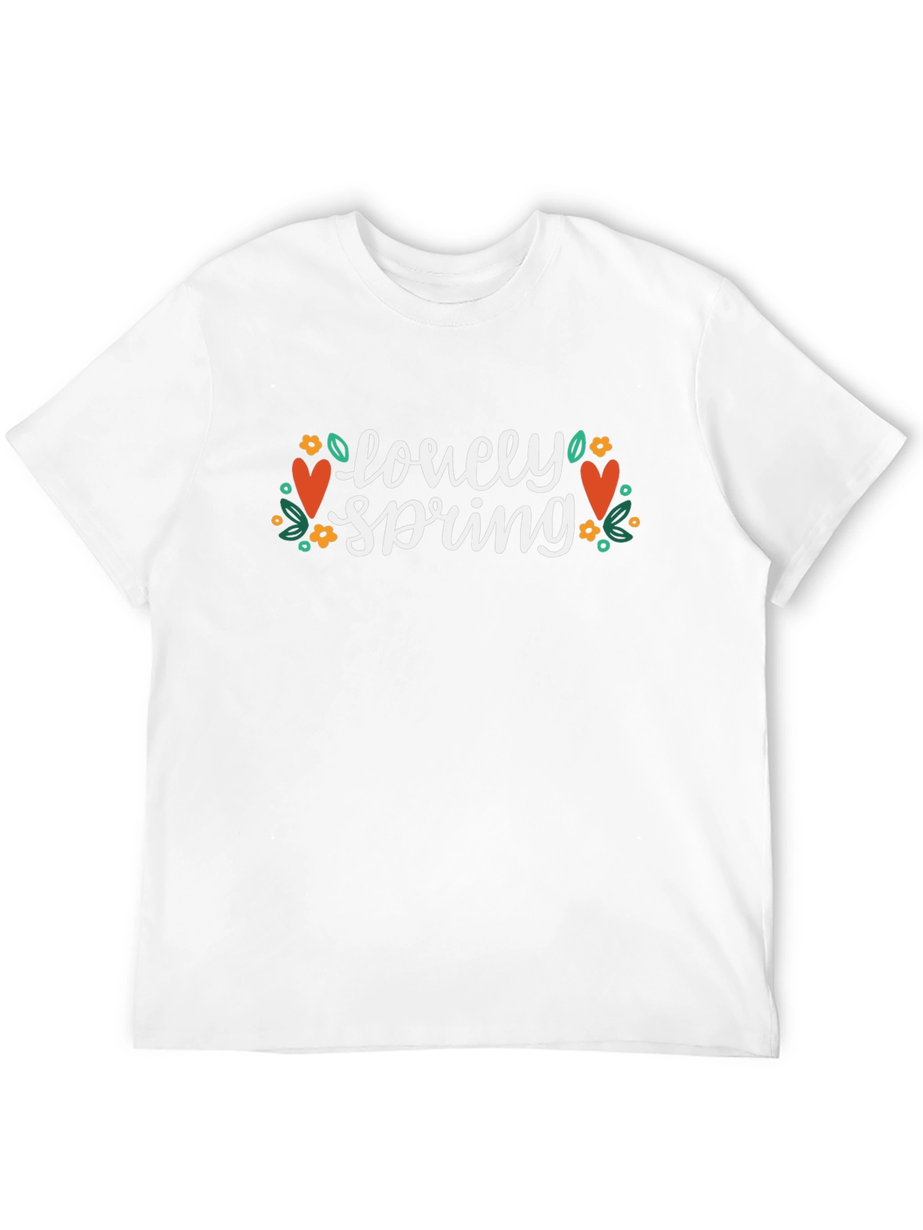 Lovely Spring Graphic Tee - Black Crew Neck T-Shirt