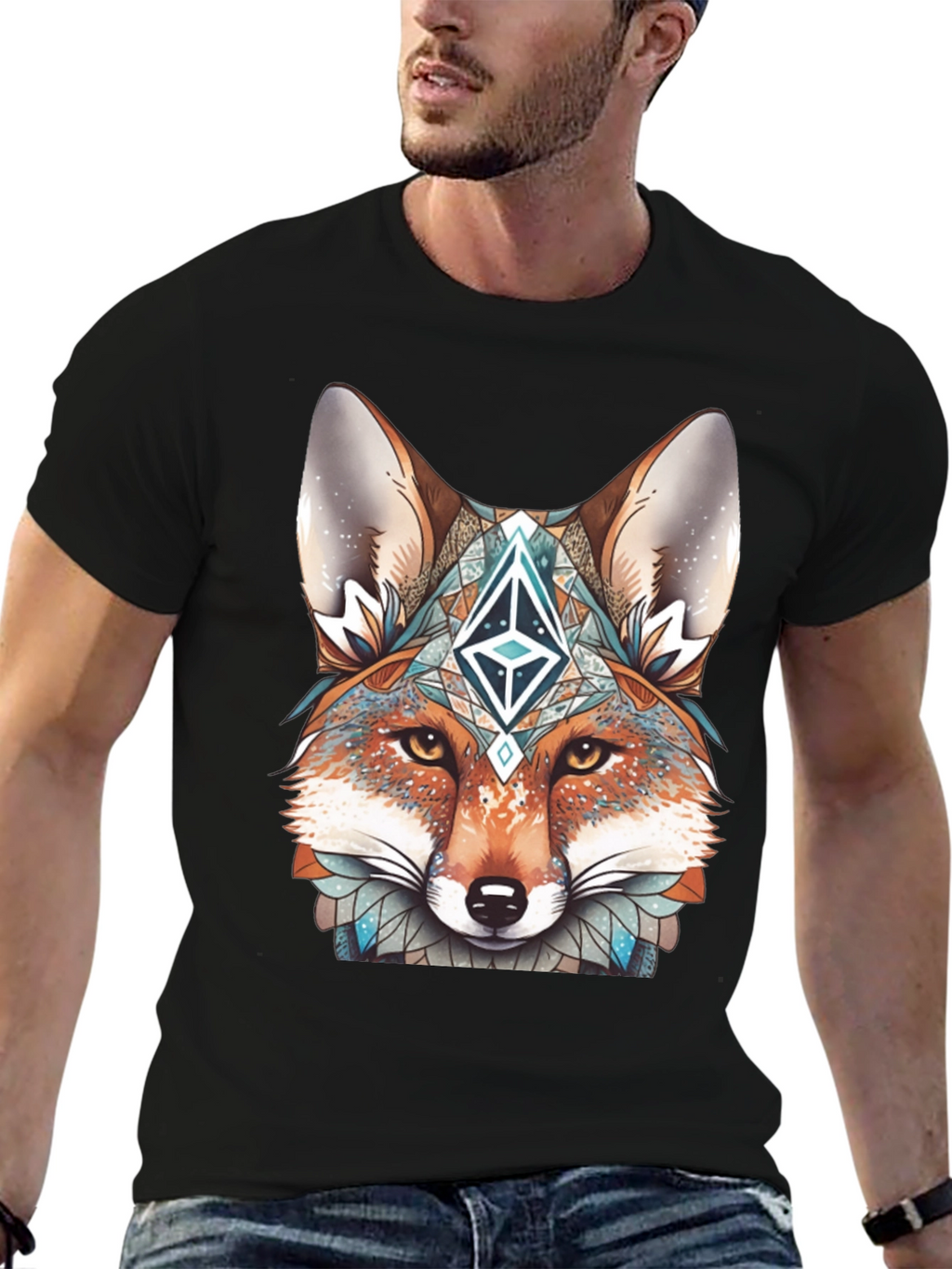 Fox Head Graphic T-Shirt - Unique Design