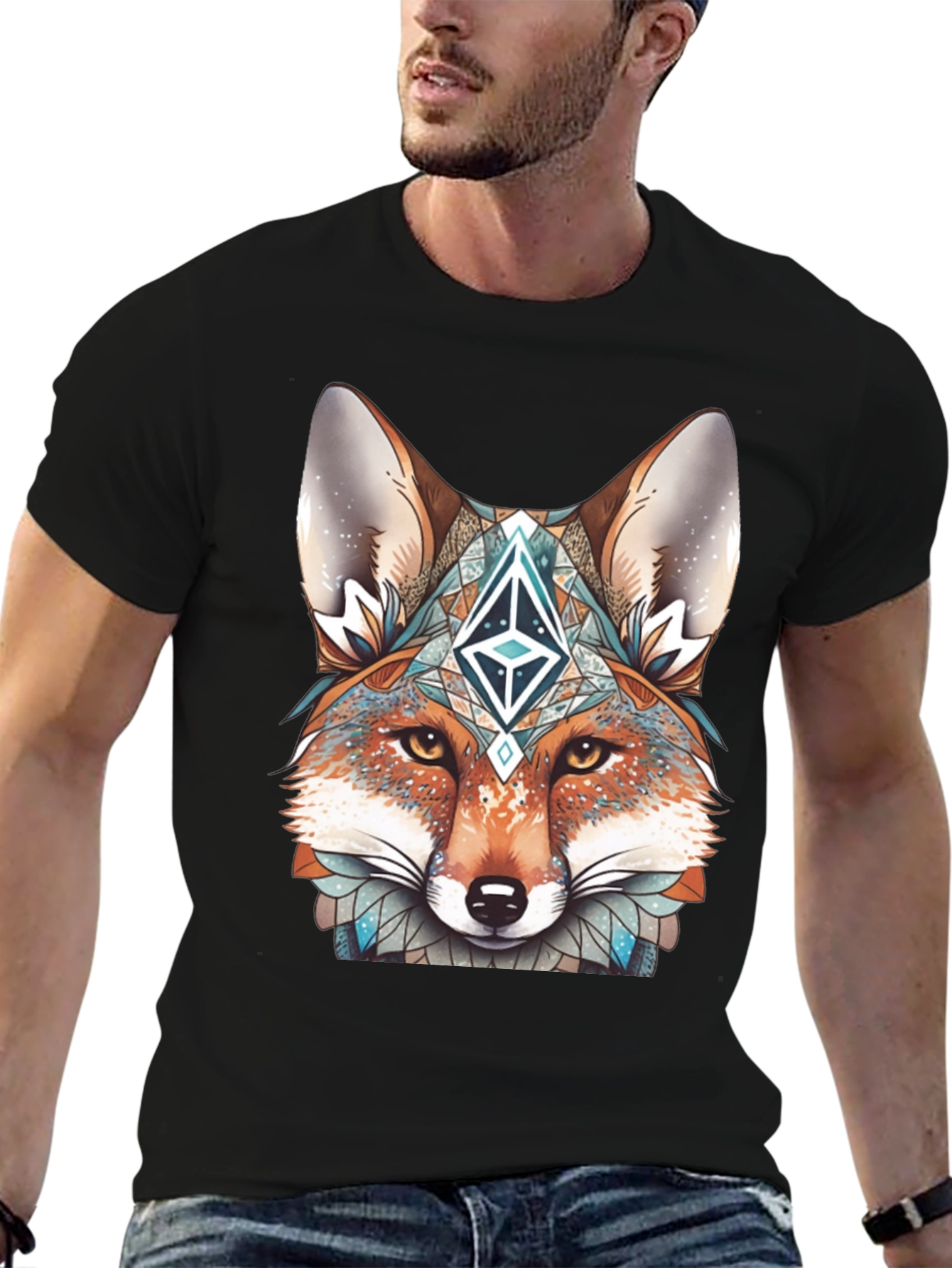 Fox Head Graphic T-Shirt - Unique Design