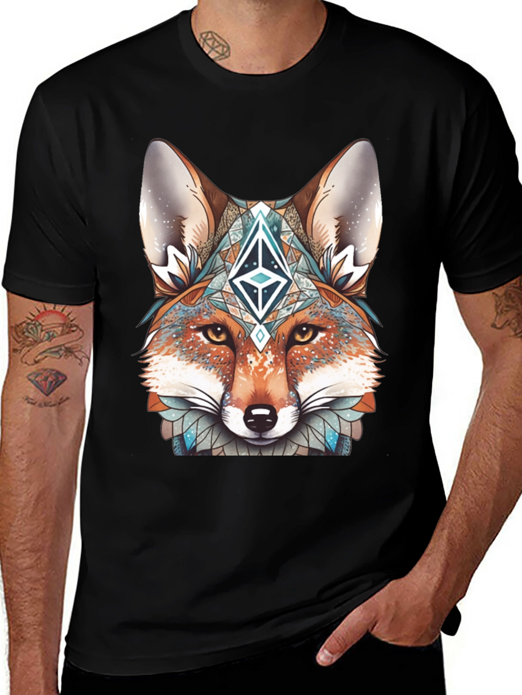 Fox Head Graphic T-Shirt - Unique Design