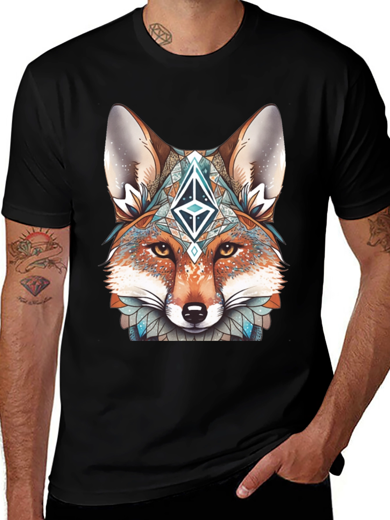 Fox Head Graphic T-Shirt - Unique Design