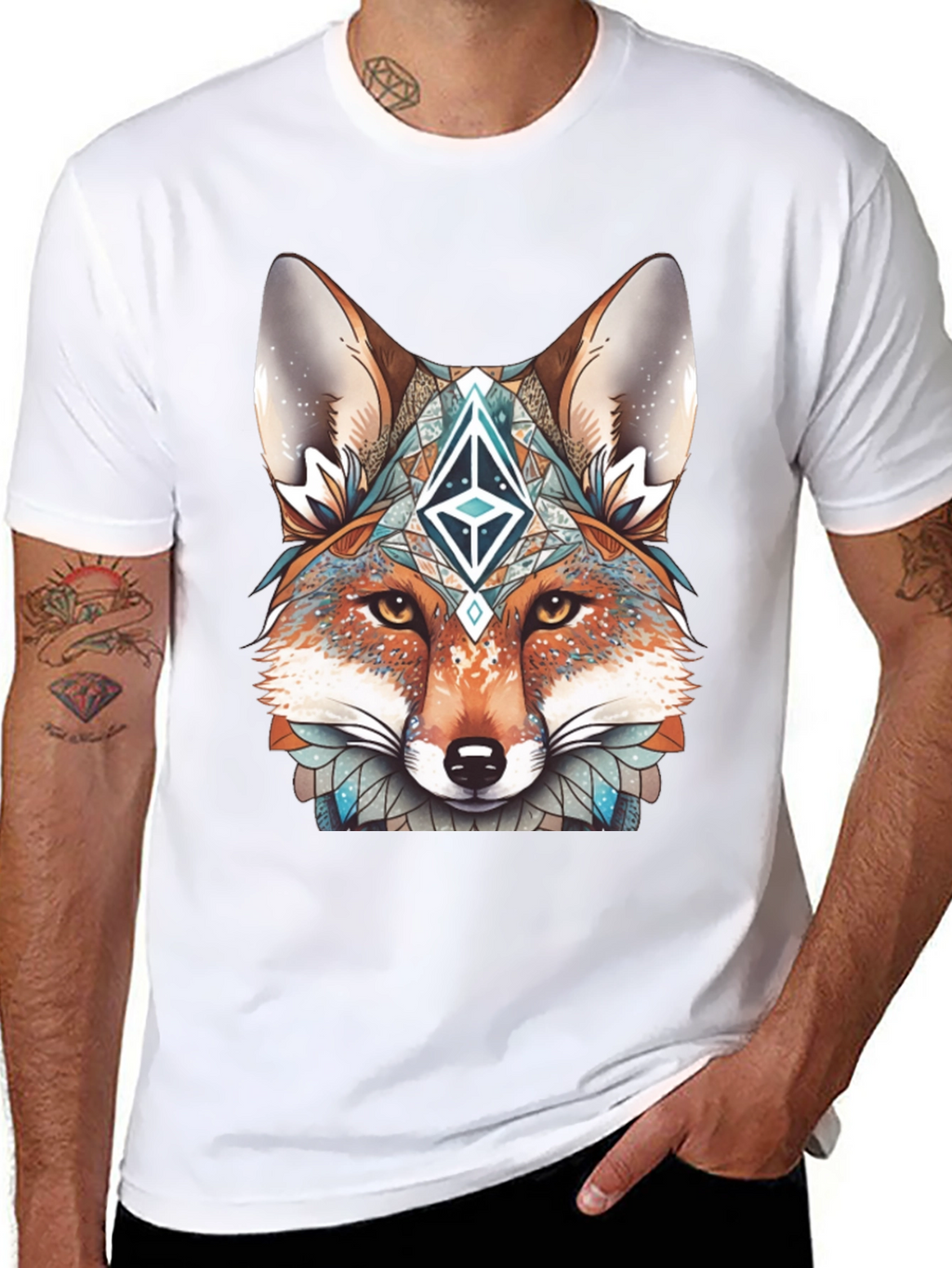 Fox Head Graphic T-Shirt - Unique Design