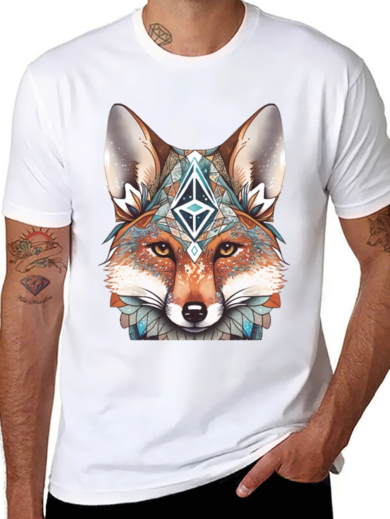 Fox Head Graphic T-Shirt - Unique Design