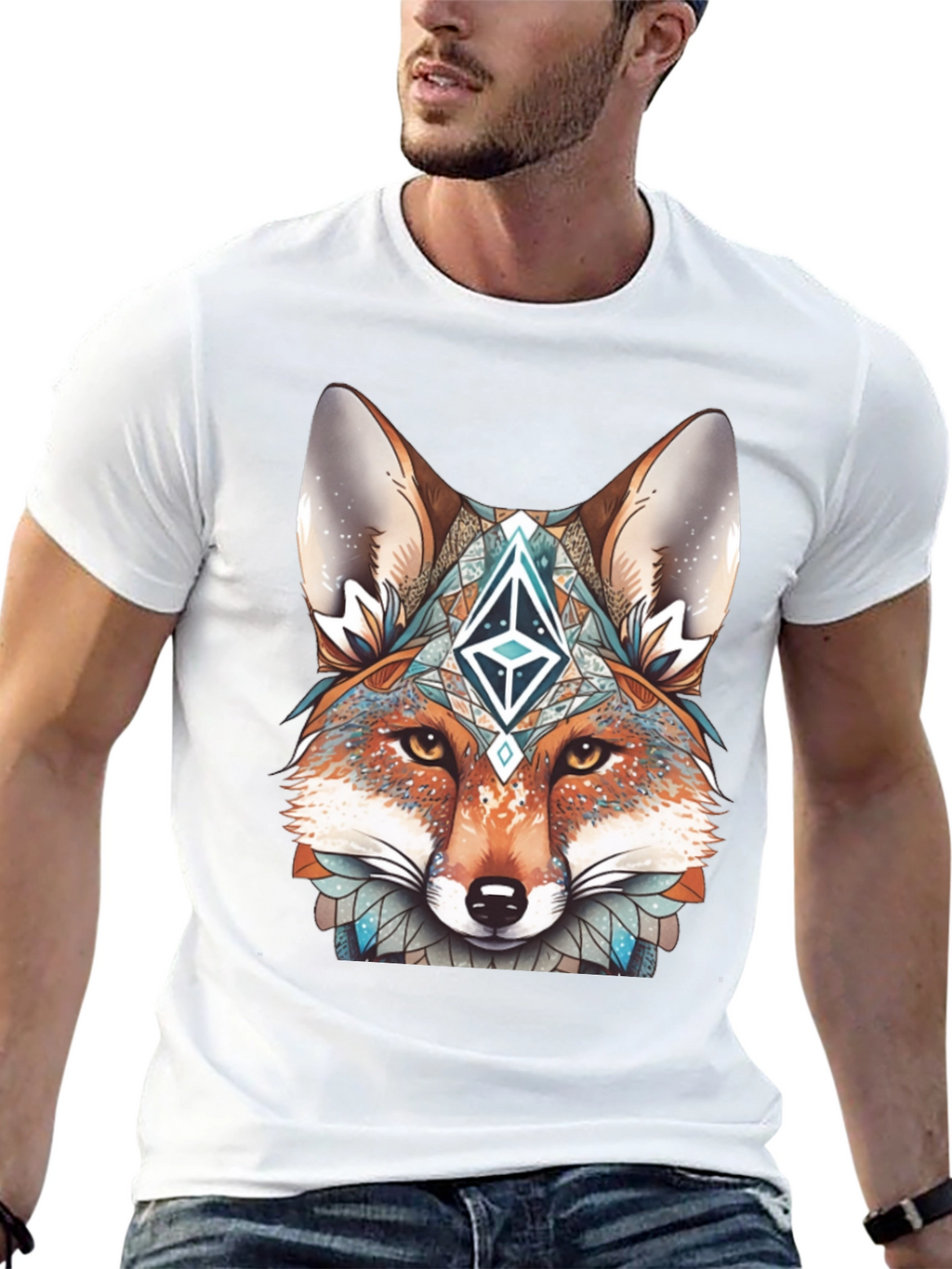 Fox Head Graphic T-Shirt - Unique Design