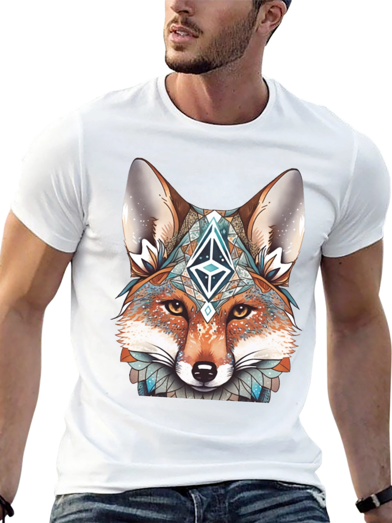 Fox Head Graphic T-Shirt - Unique Design