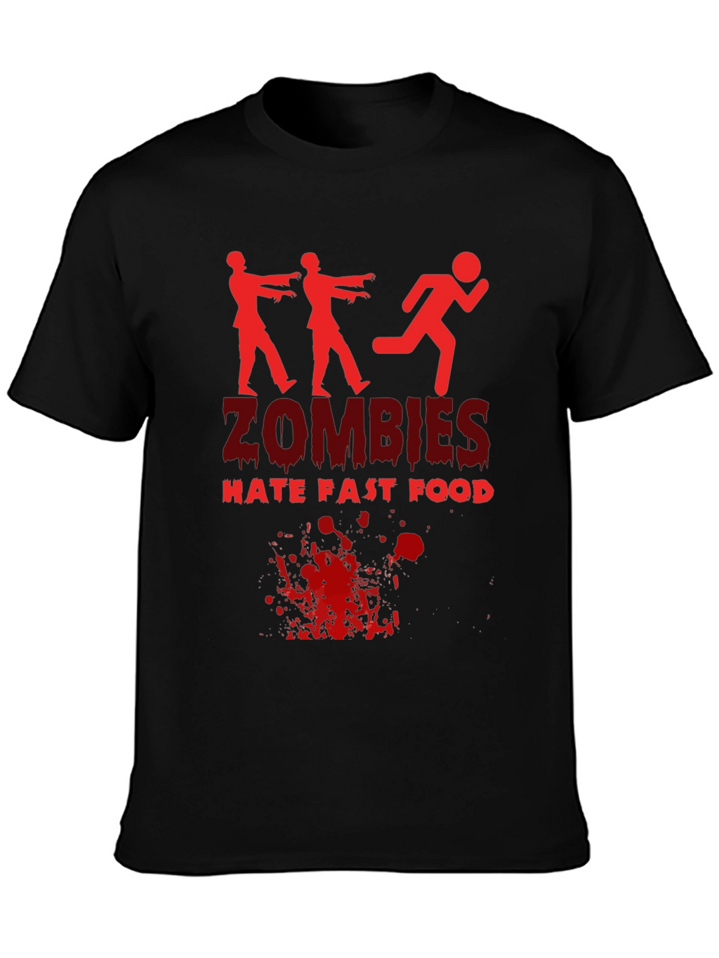 Zombies Hate Fast Food Black T-Shirt