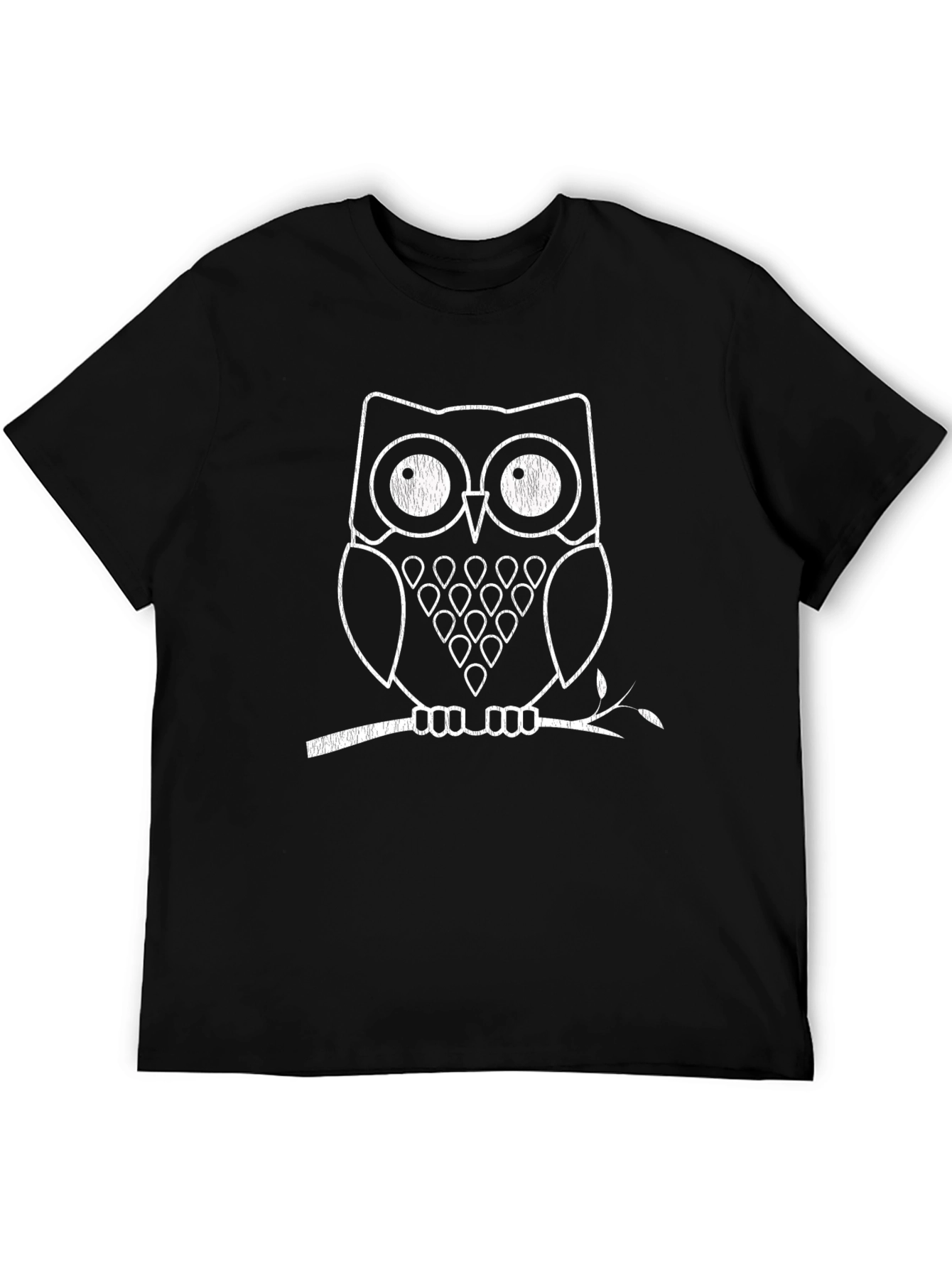 Owl Graphic Tee - Black Cotton T-Shirt