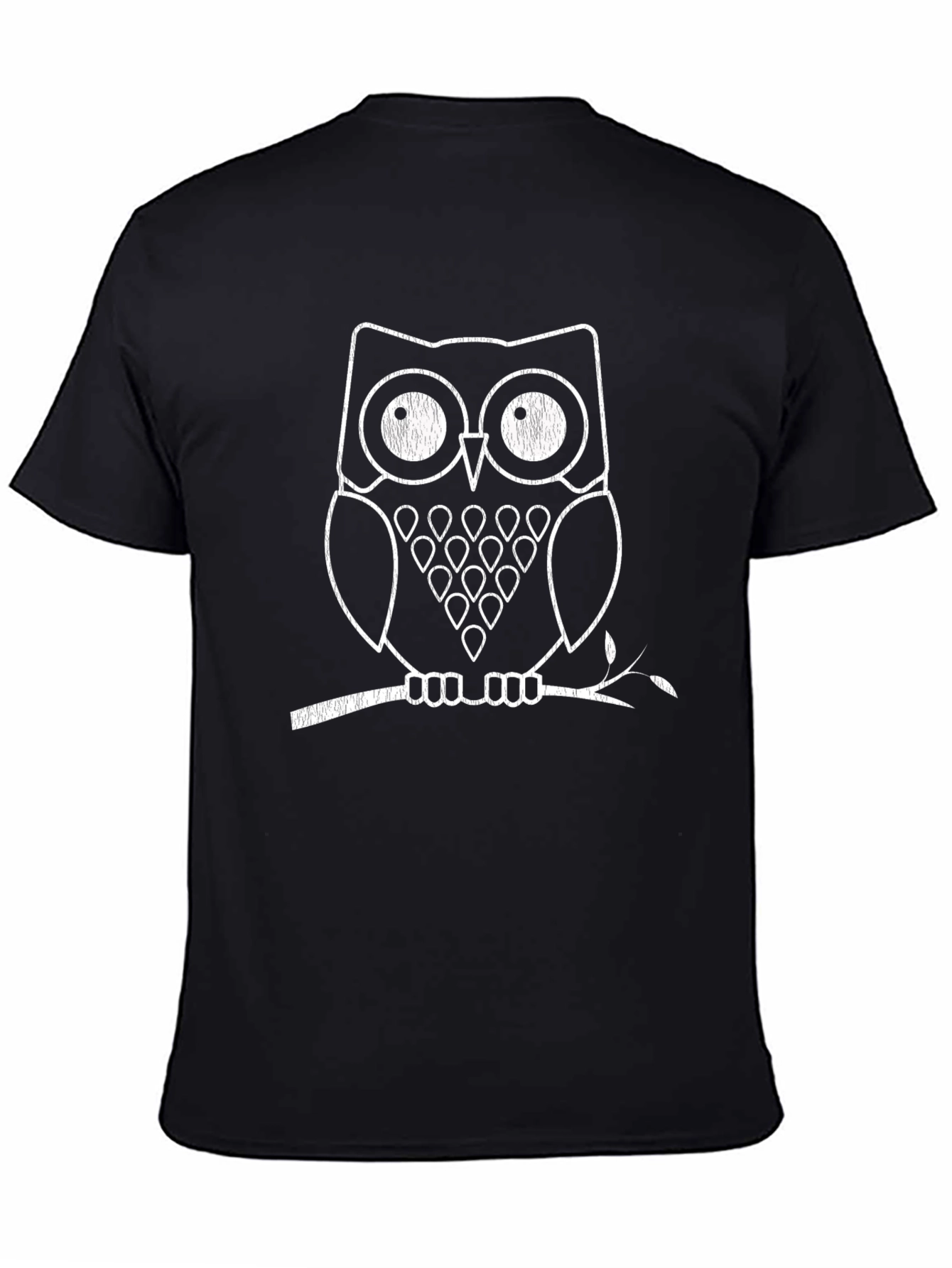 Owl Graphic Tee - Black Cotton T-Shirt