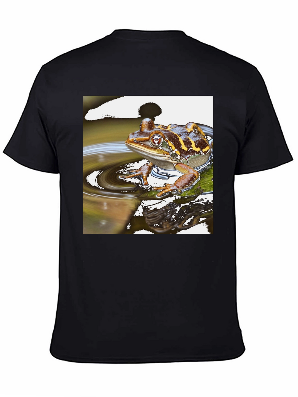 Frog in Water Mens Black T-shirt