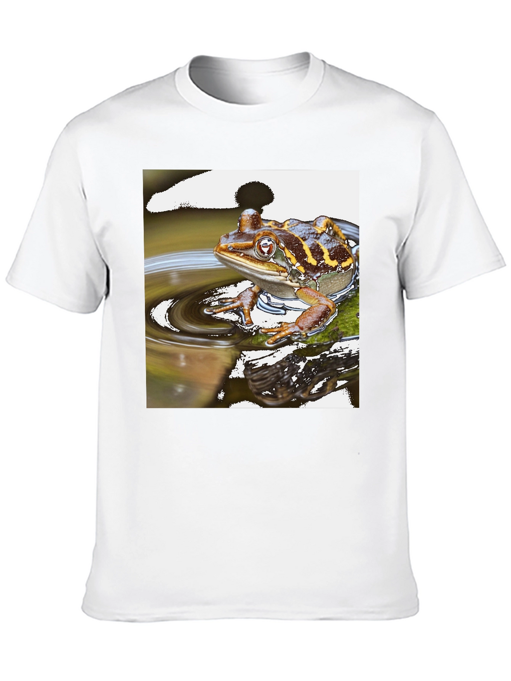 Frog in Water Mens Black T-shirt