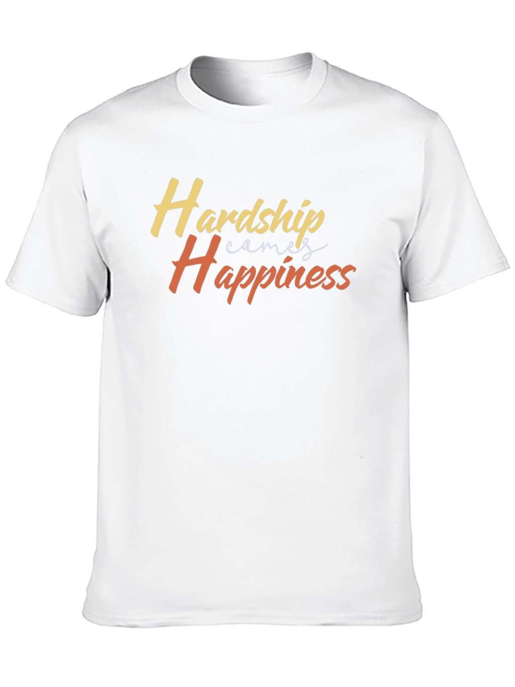Hardship Comes Happiness Black T-Shirt