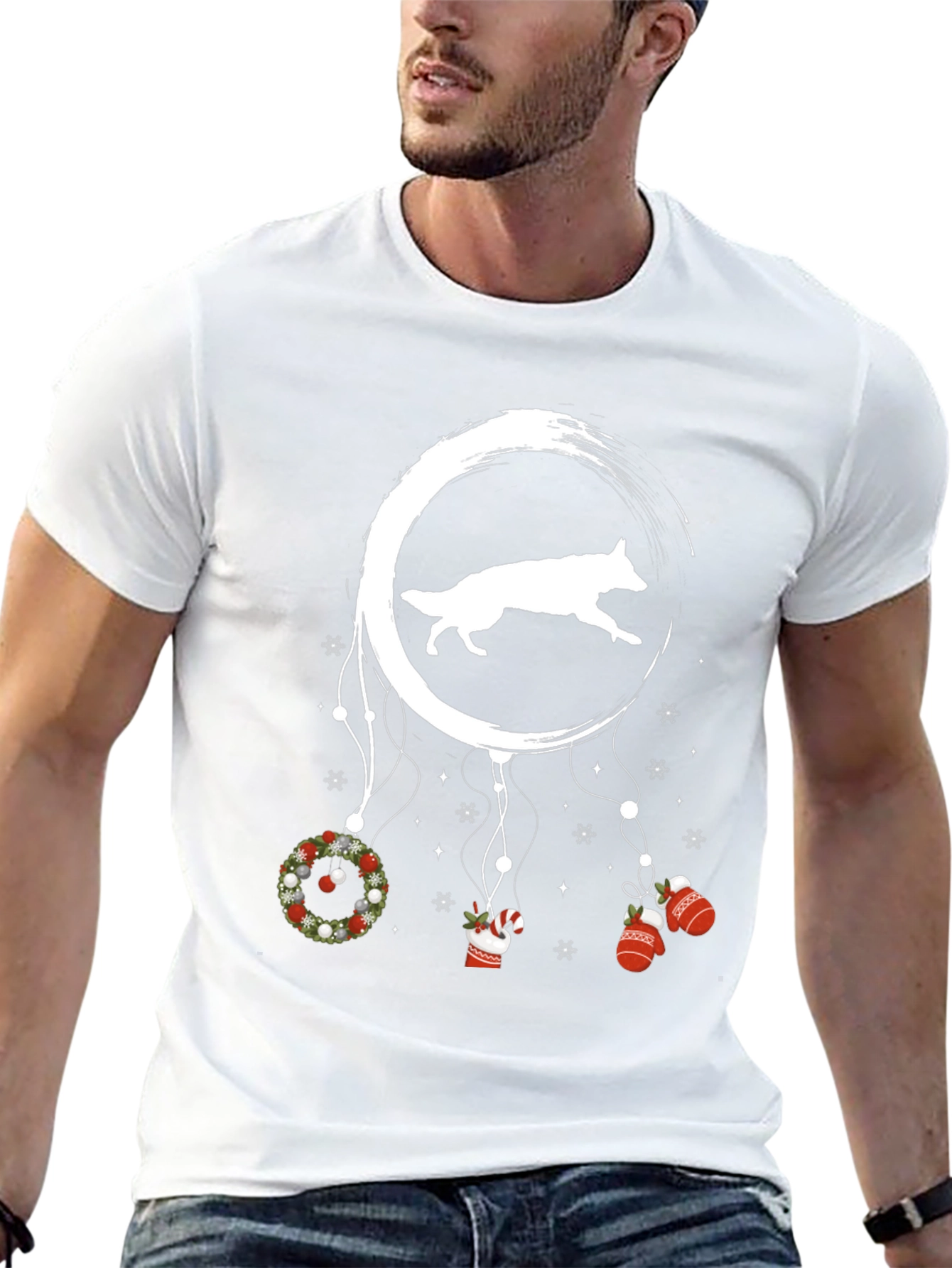 Dog Moon Christmas T-Shirt