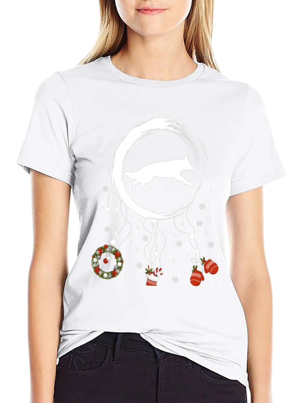 Dog Moon Christmas T-Shirt