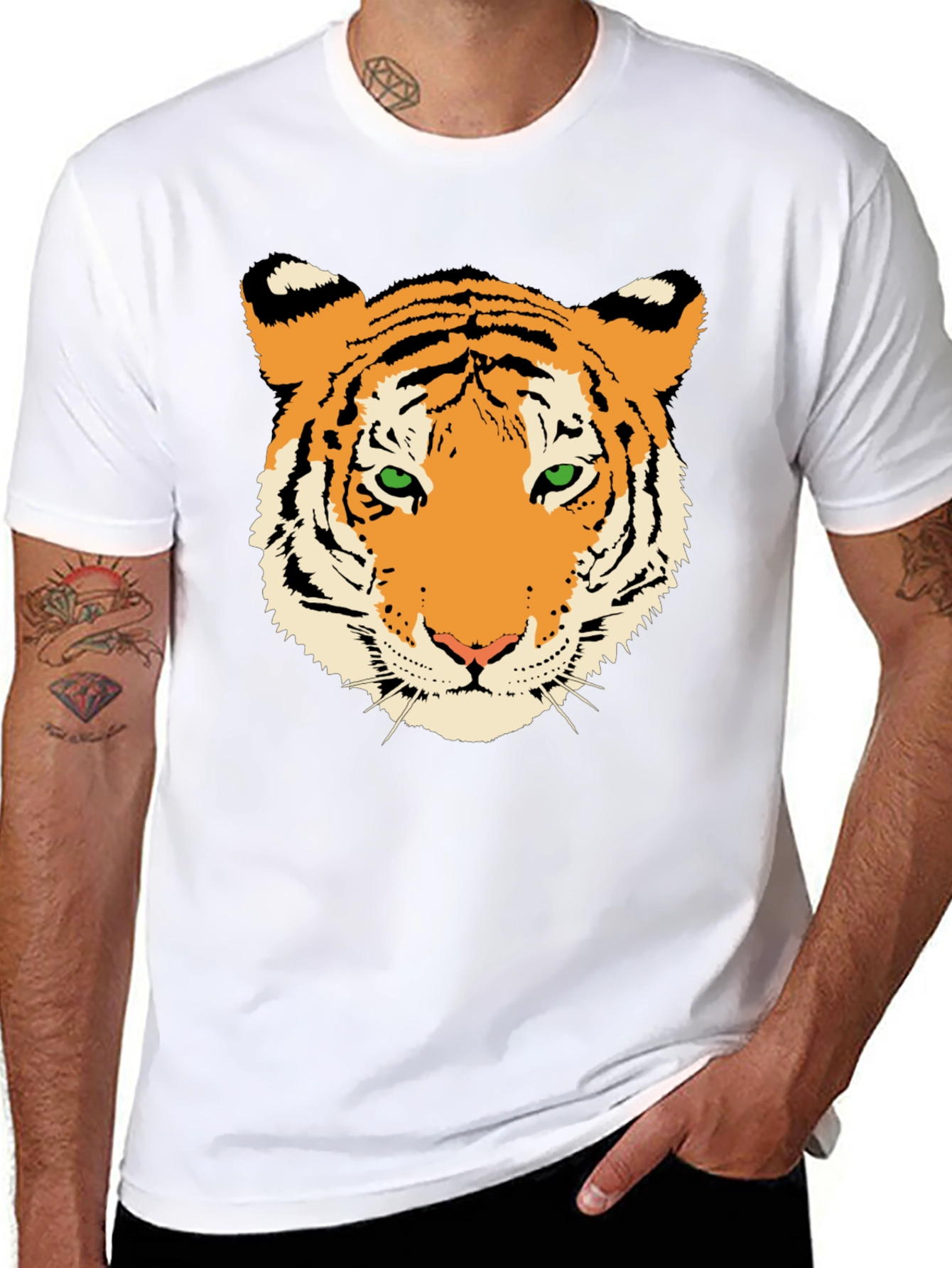 Tiger Graphic Print Mens T-Shirt