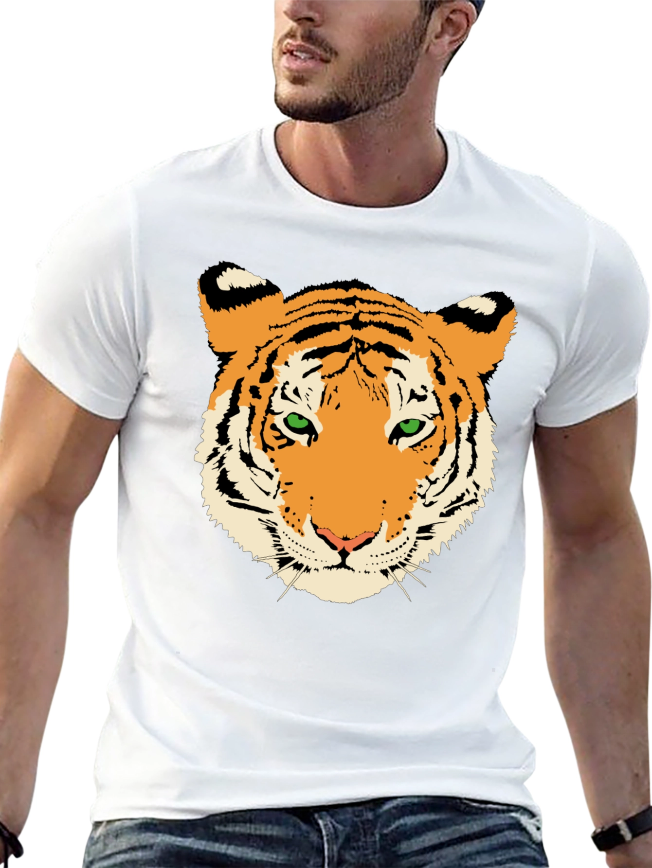 Tiger Graphic Print Mens T-Shirt