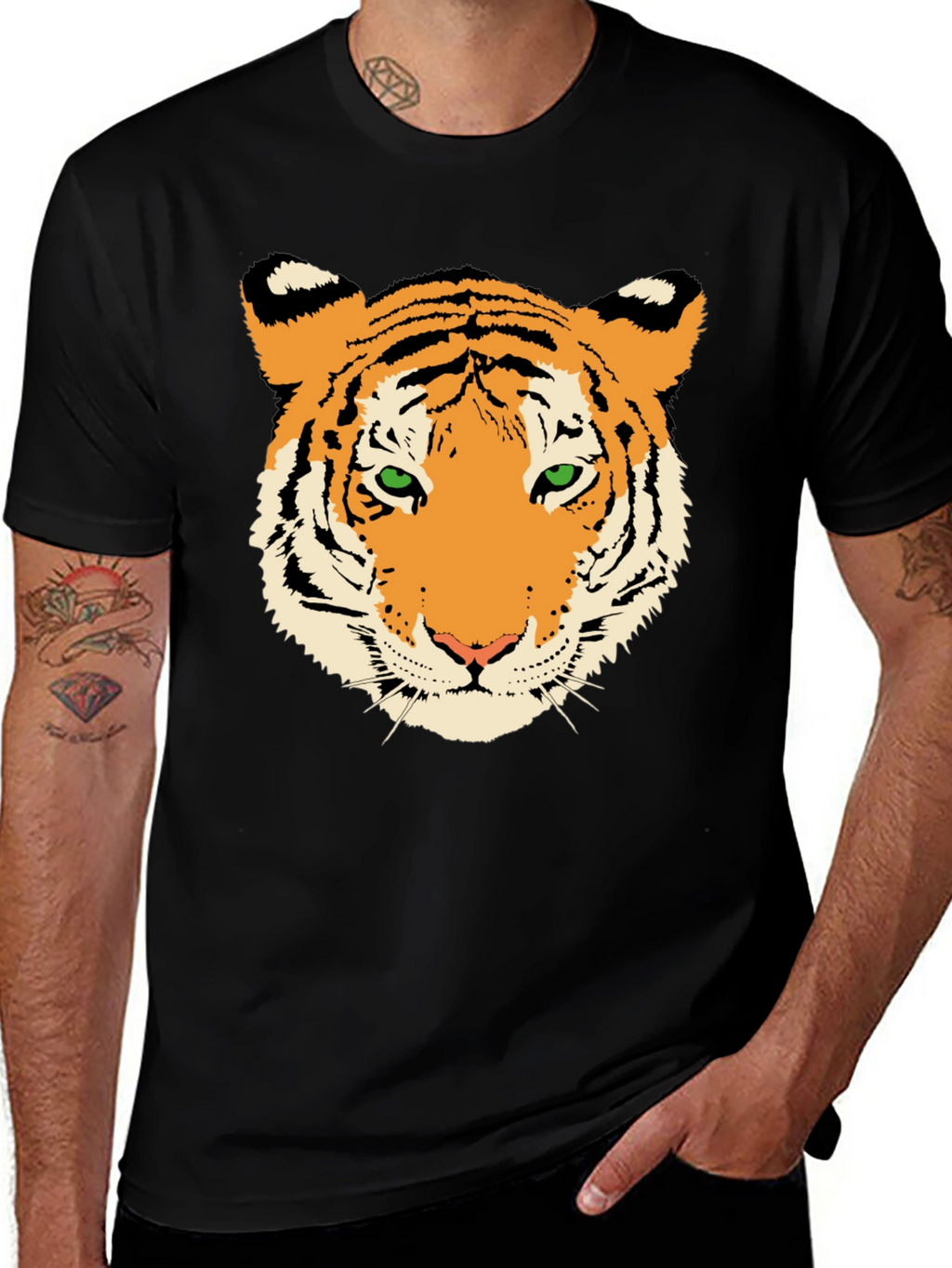 Tiger Graphic Print Mens T-Shirt