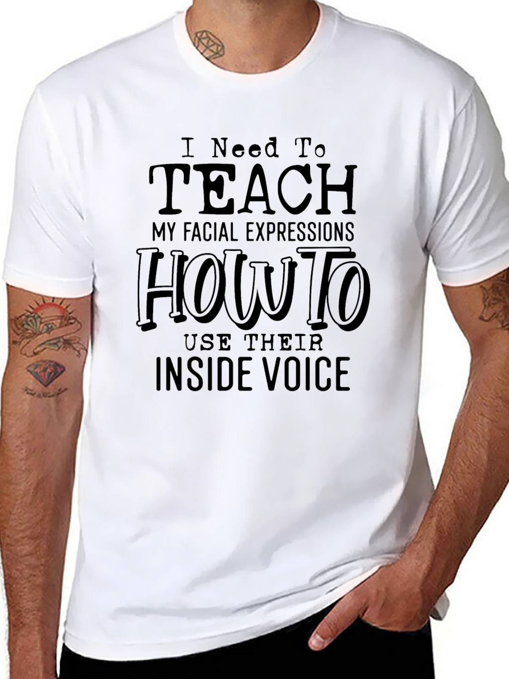 Funny Facial Expression T-Shirt - Inside Voice Tee