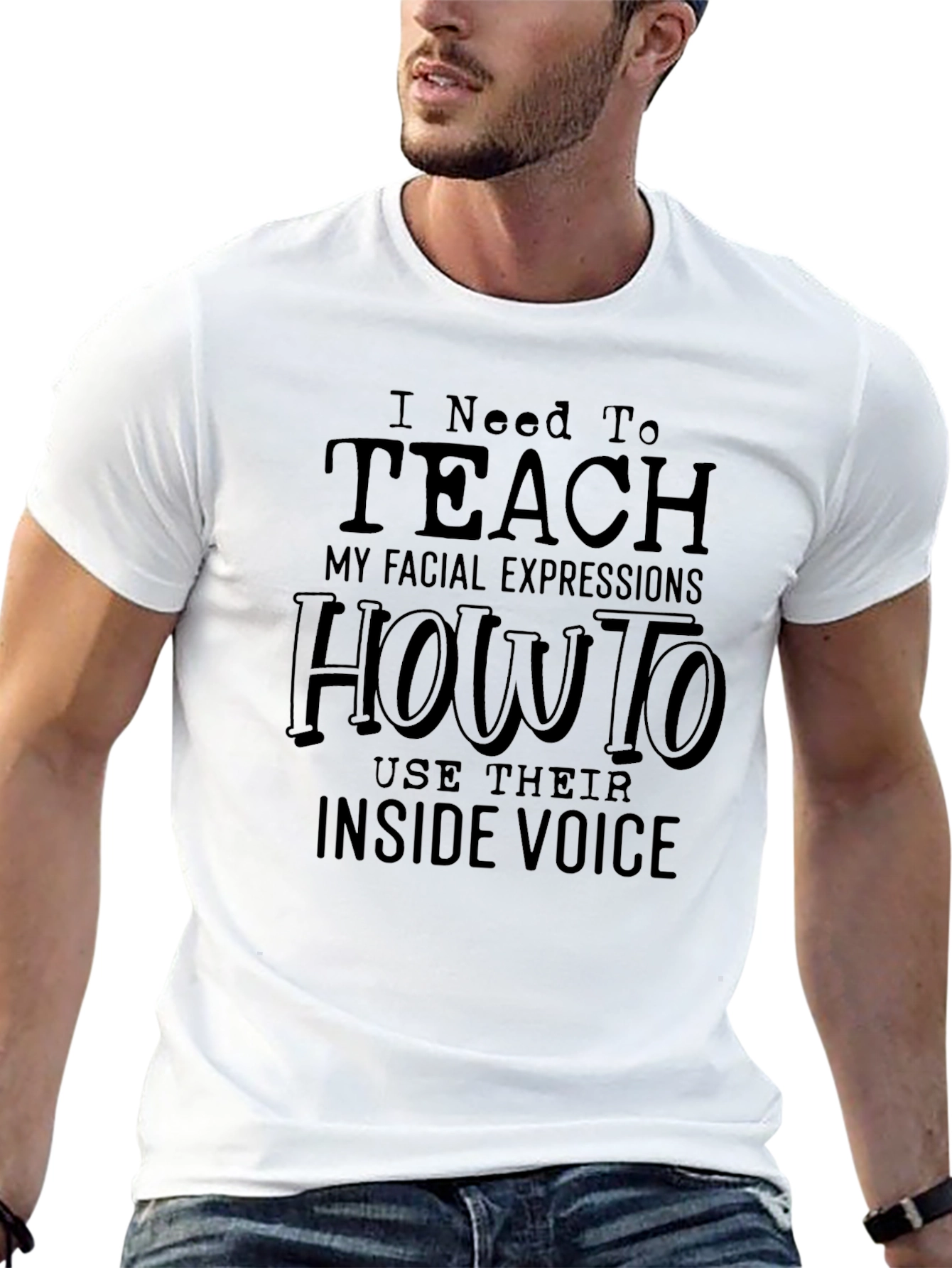 Funny Facial Expression T-Shirt - Inside Voice Tee