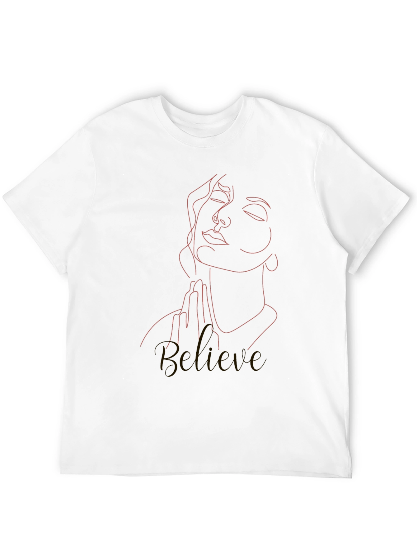 Believe Line Art Tee - Stylish Black T-Shirt