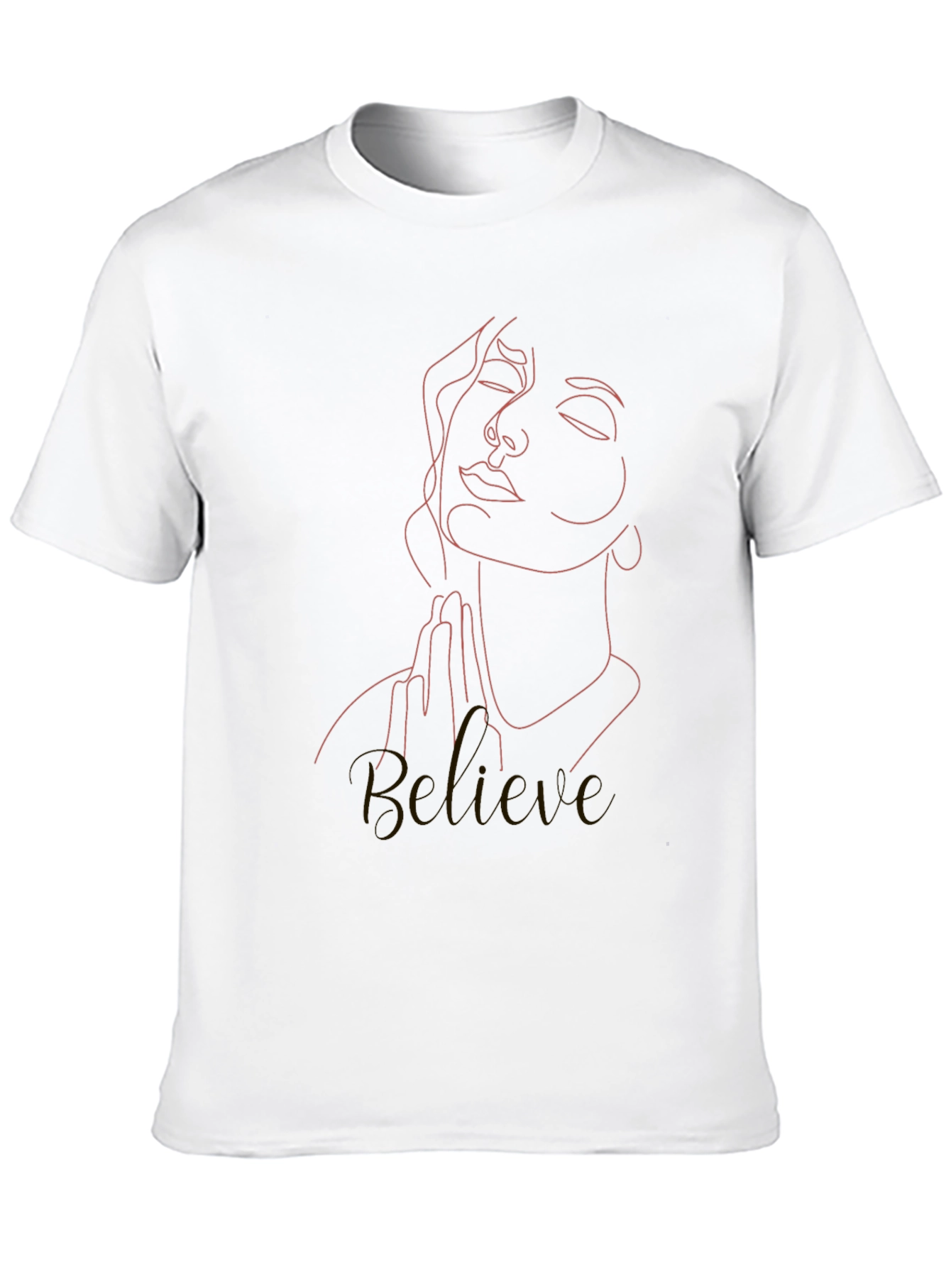 Believe Line Art Tee - Stylish Black T-Shirt