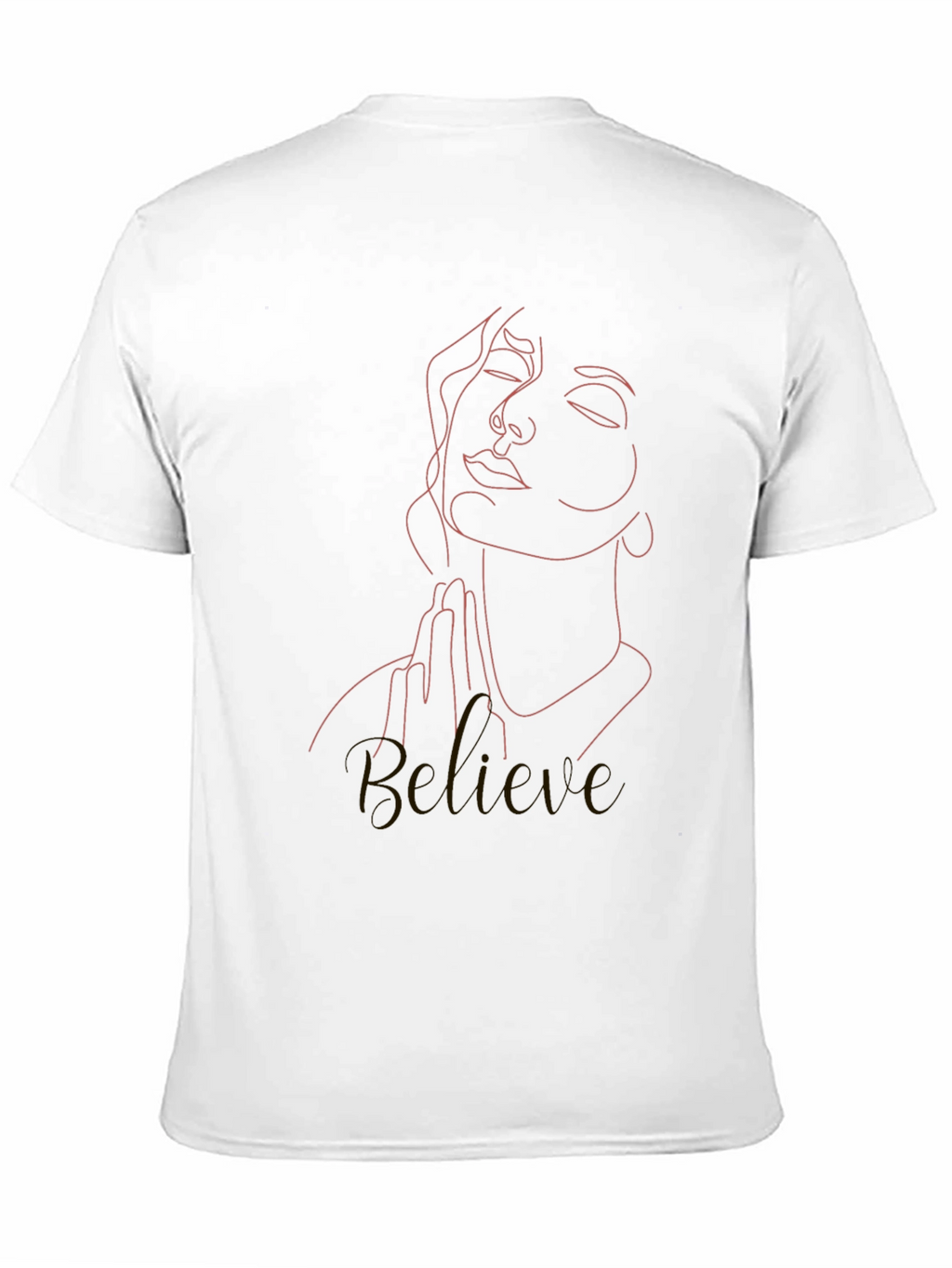 Believe Line Art Tee - Stylish Black T-Shirt