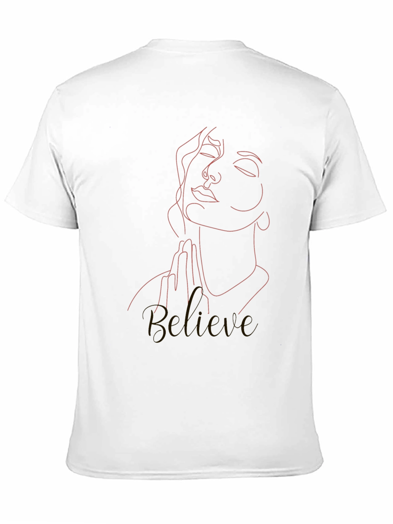 Believe Line Art Tee - Stylish Black T-Shirt