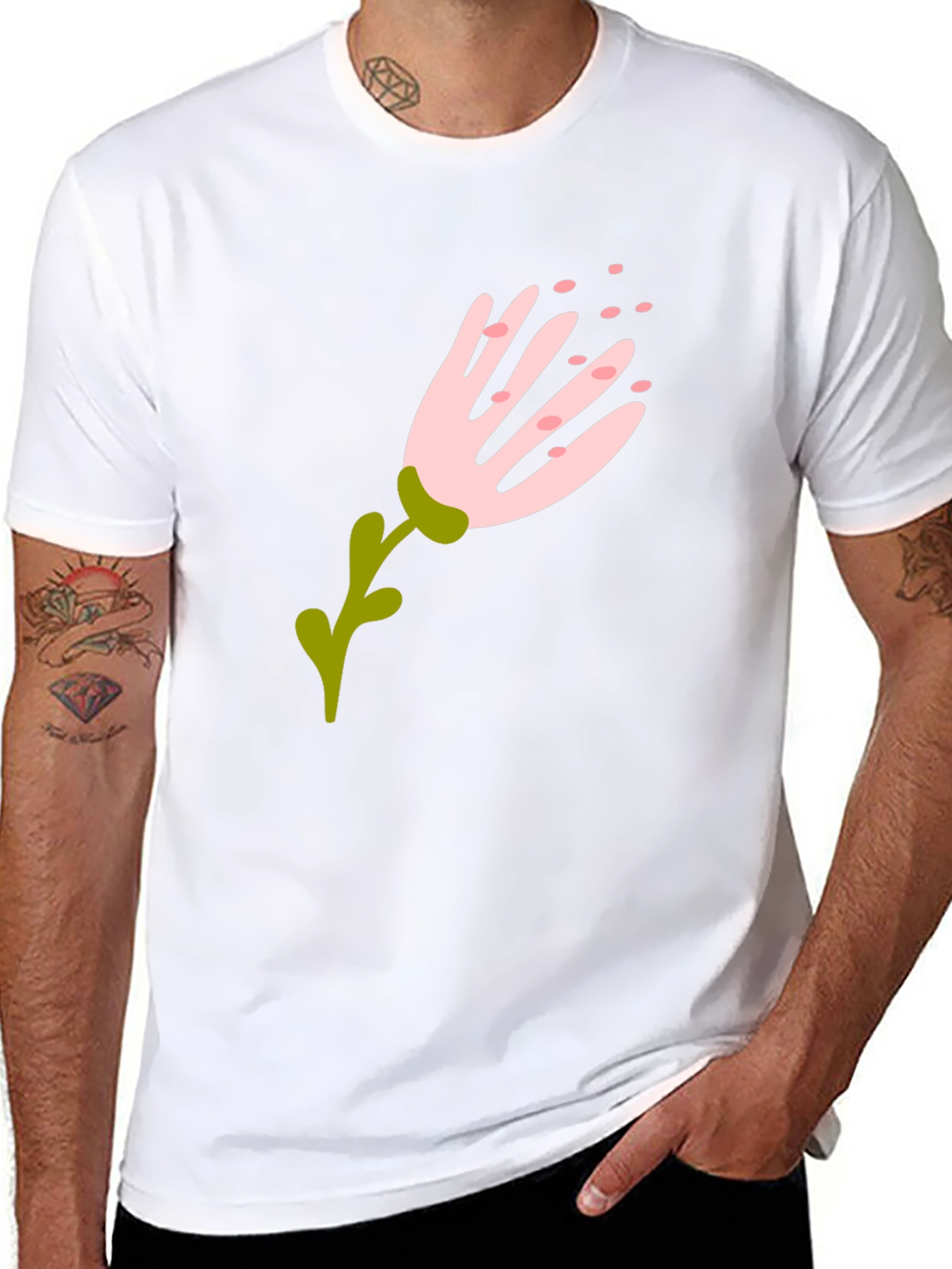 Floral Graphic Black T-Shirt