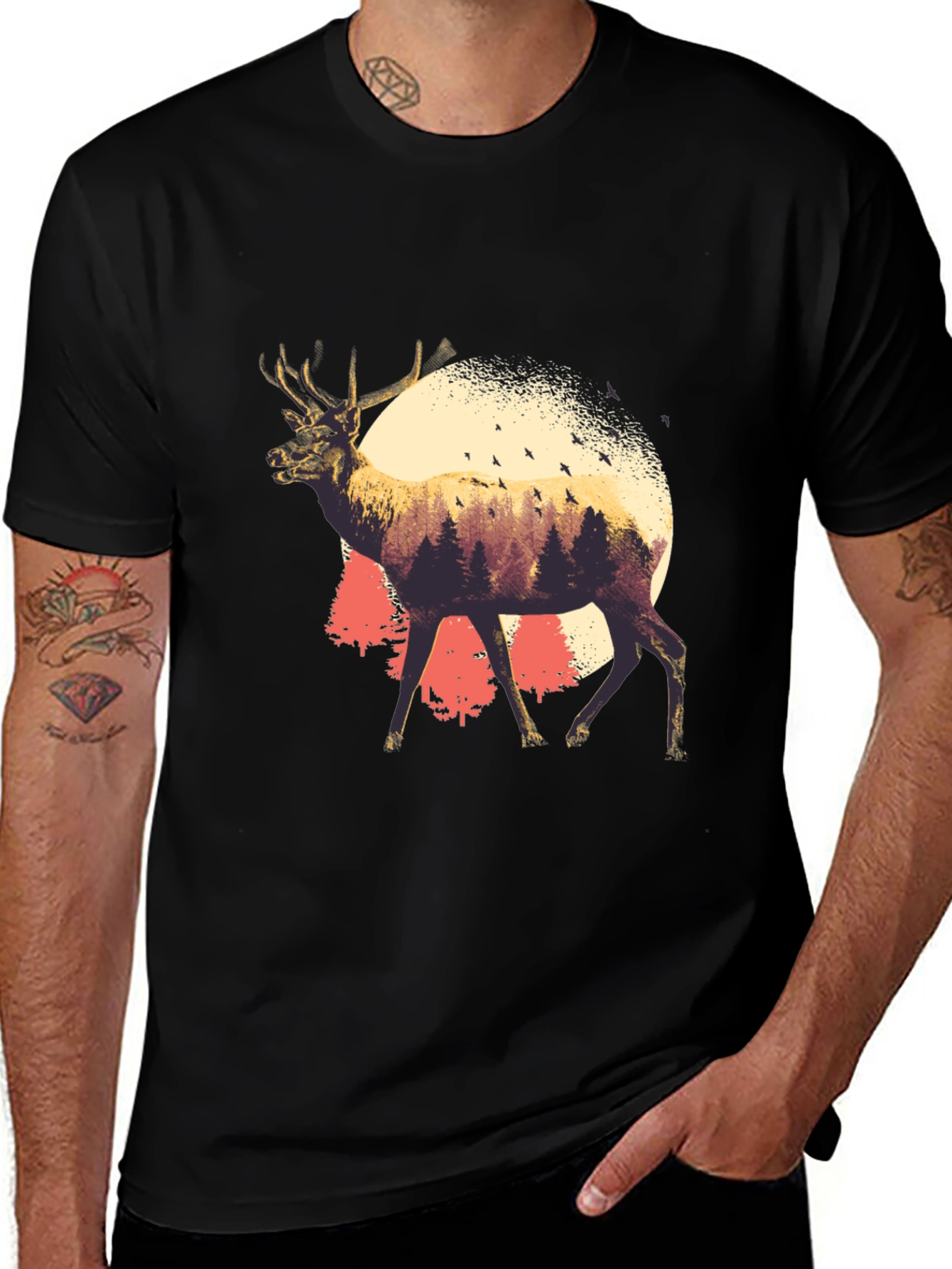 Nature Deer Graphic T-Shirt