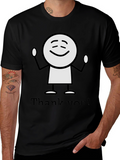 Funny Thank You Stick Figure Graphic Tee