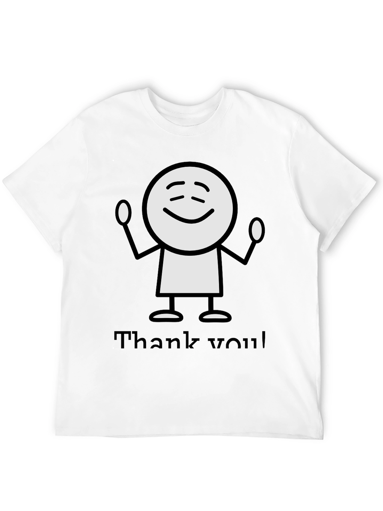Funny Thank You Stick Figure Graphic Tee