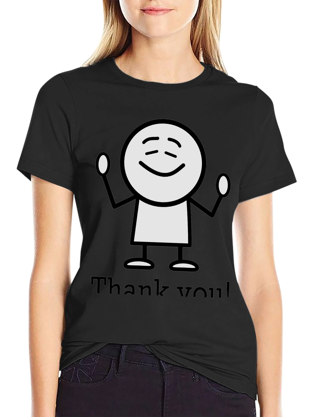 Funny Thank You Stick Figure Graphic Tee