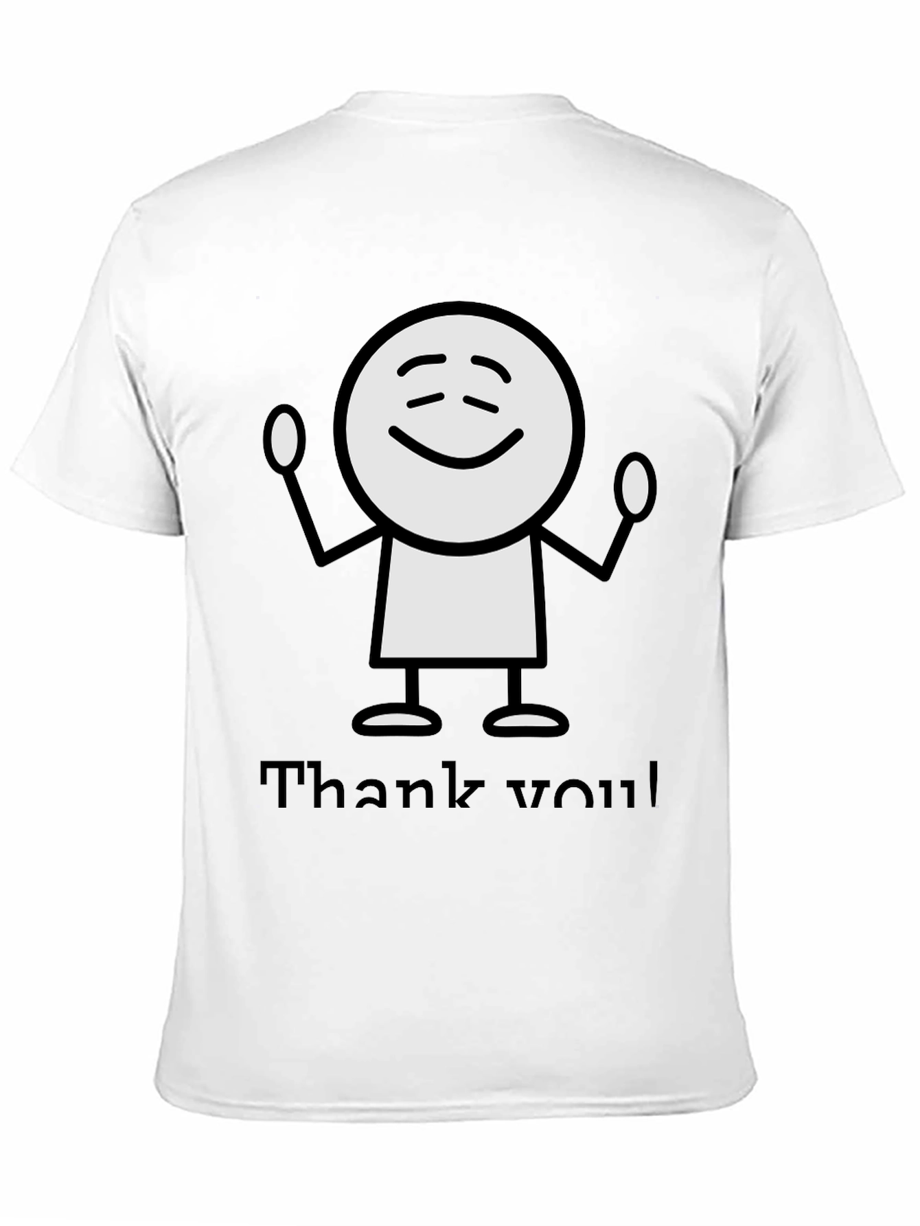Funny Thank You Stick Figure Graphic Tee