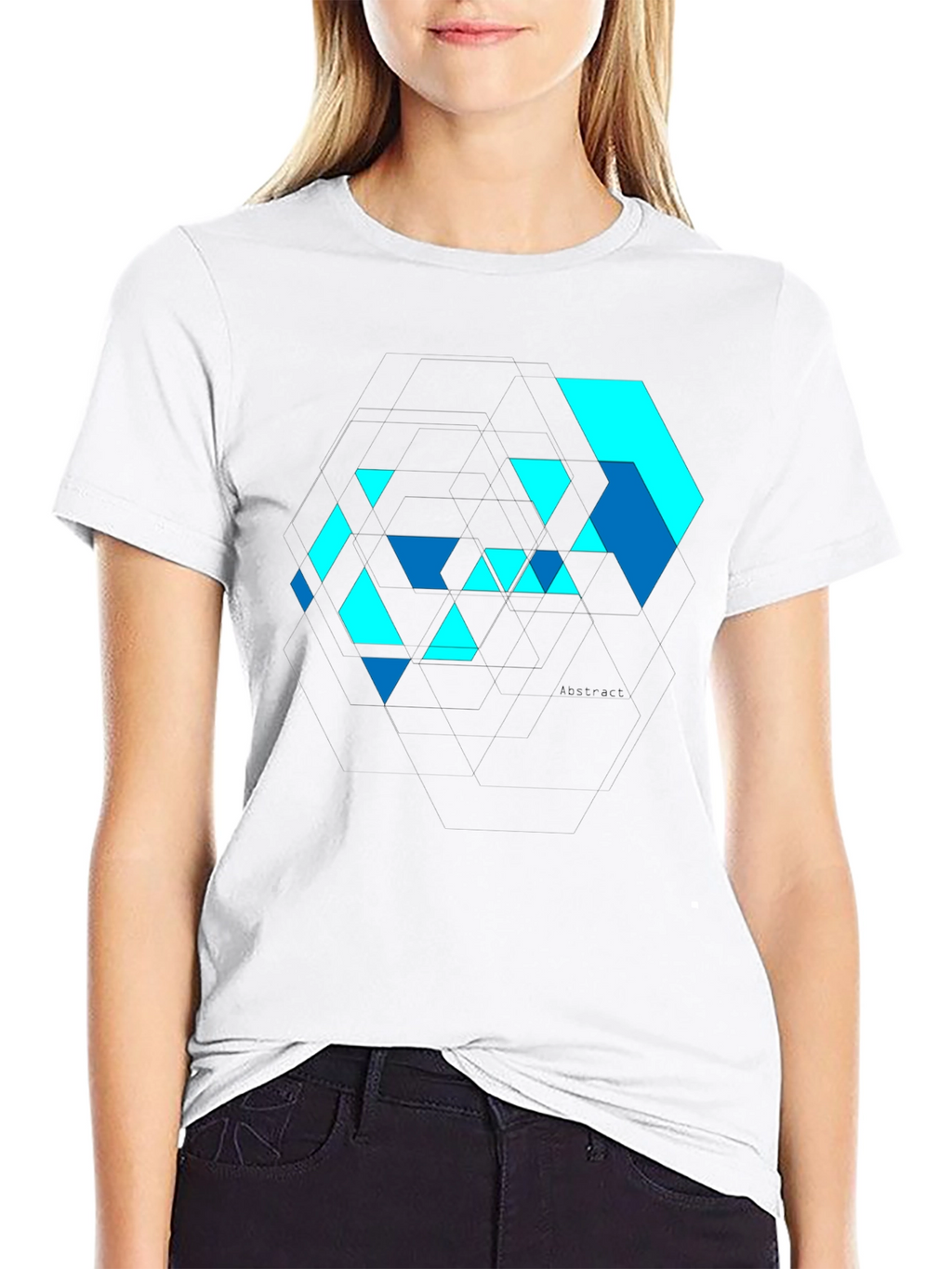 Abstract Geometric Design Black T-Shirt