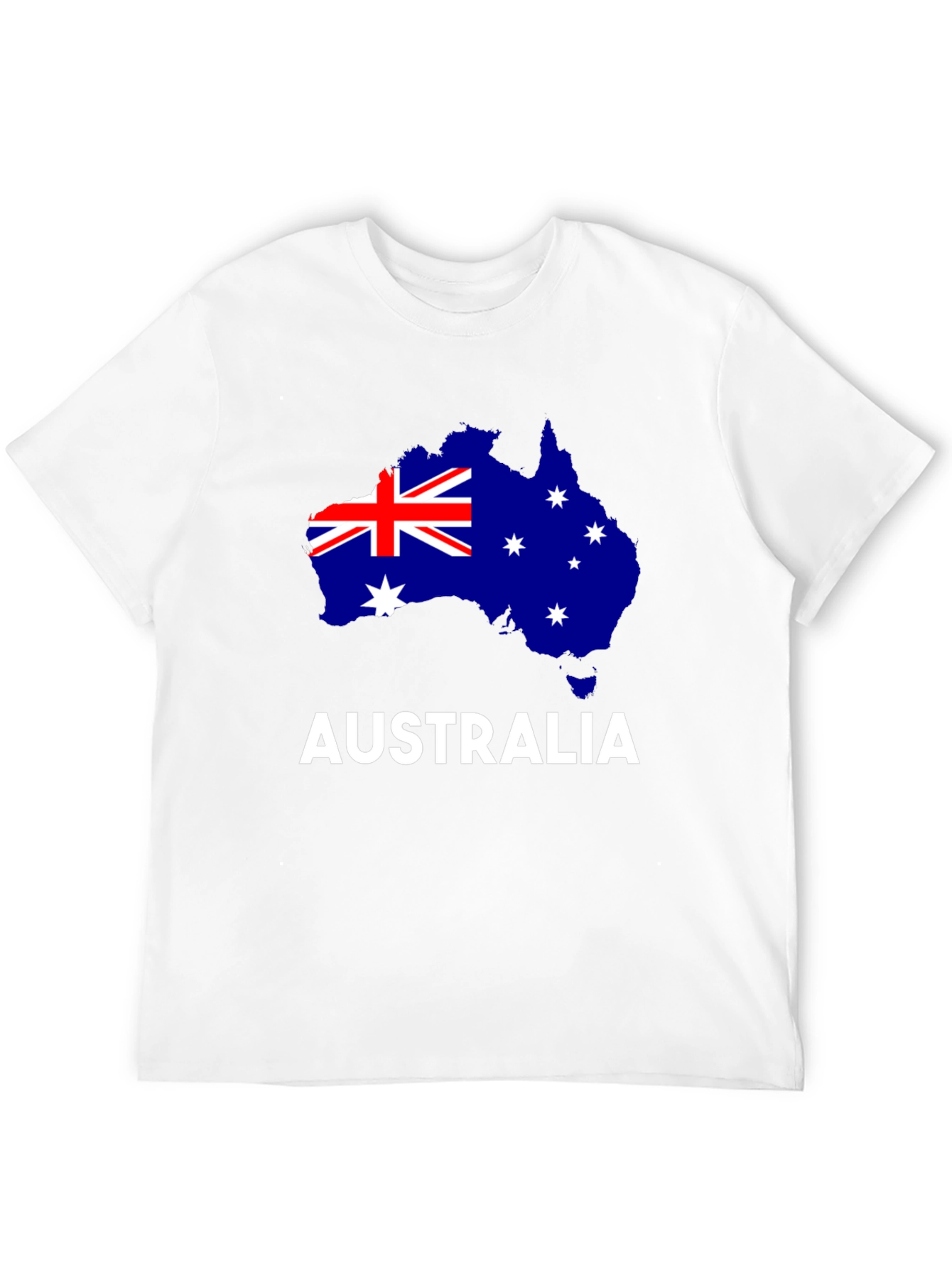 Australia Flag Map Graphic Tee - Black Cotton