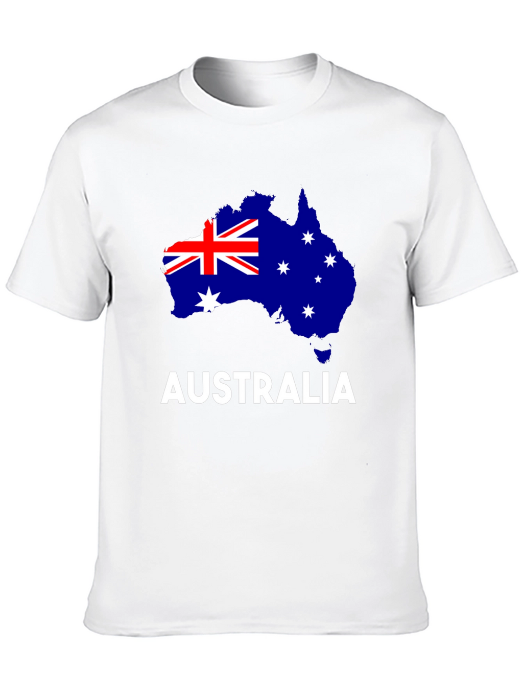 Australia Flag Map Graphic Tee - Black Cotton