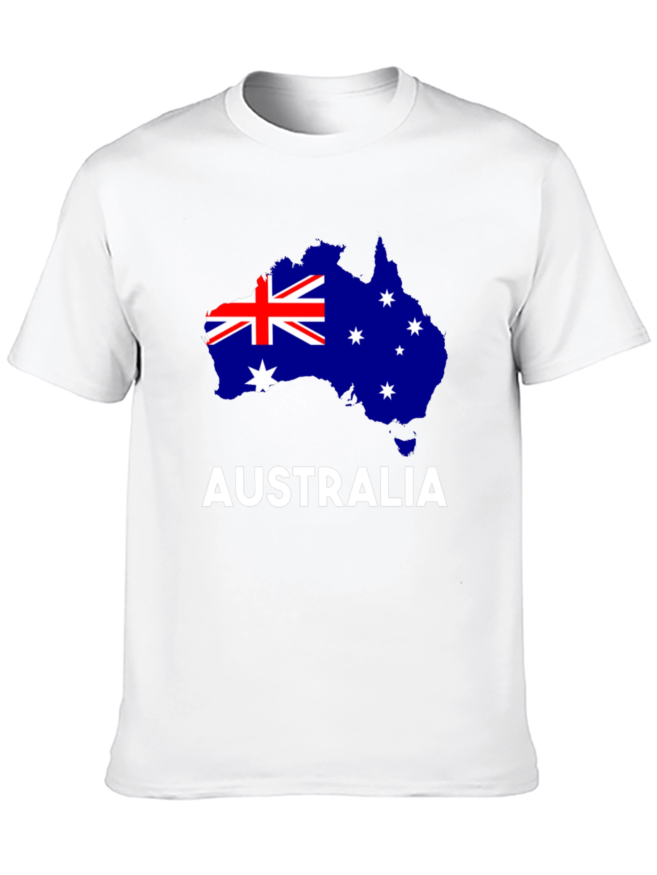 Australia Flag Map Graphic Tee - Black Cotton