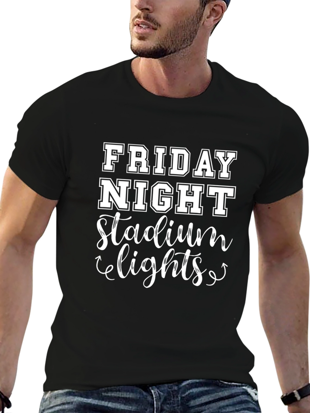 Friday Night Stadium Lights Black T-Shirt