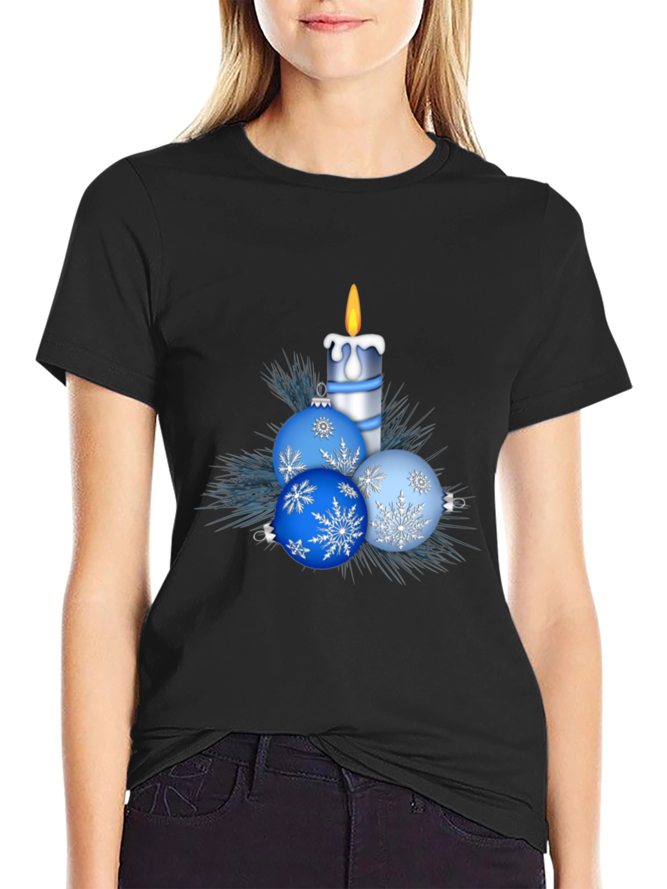 Festive Holiday Candle & Ornament T-Shirt