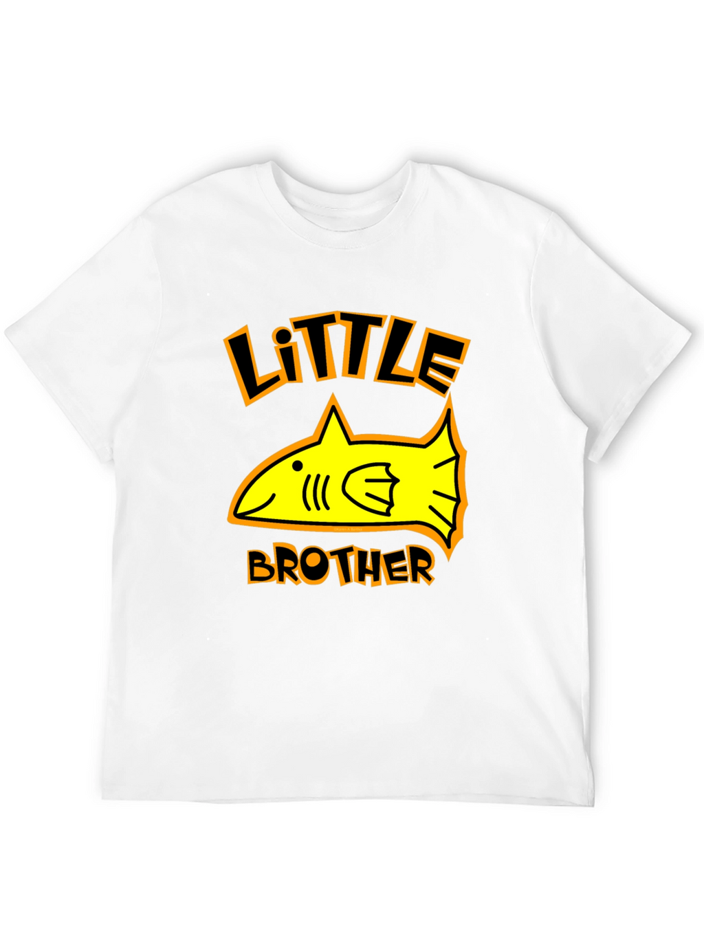 Little Brother Shark Graphic Tee - Black Cotton T-Shirt