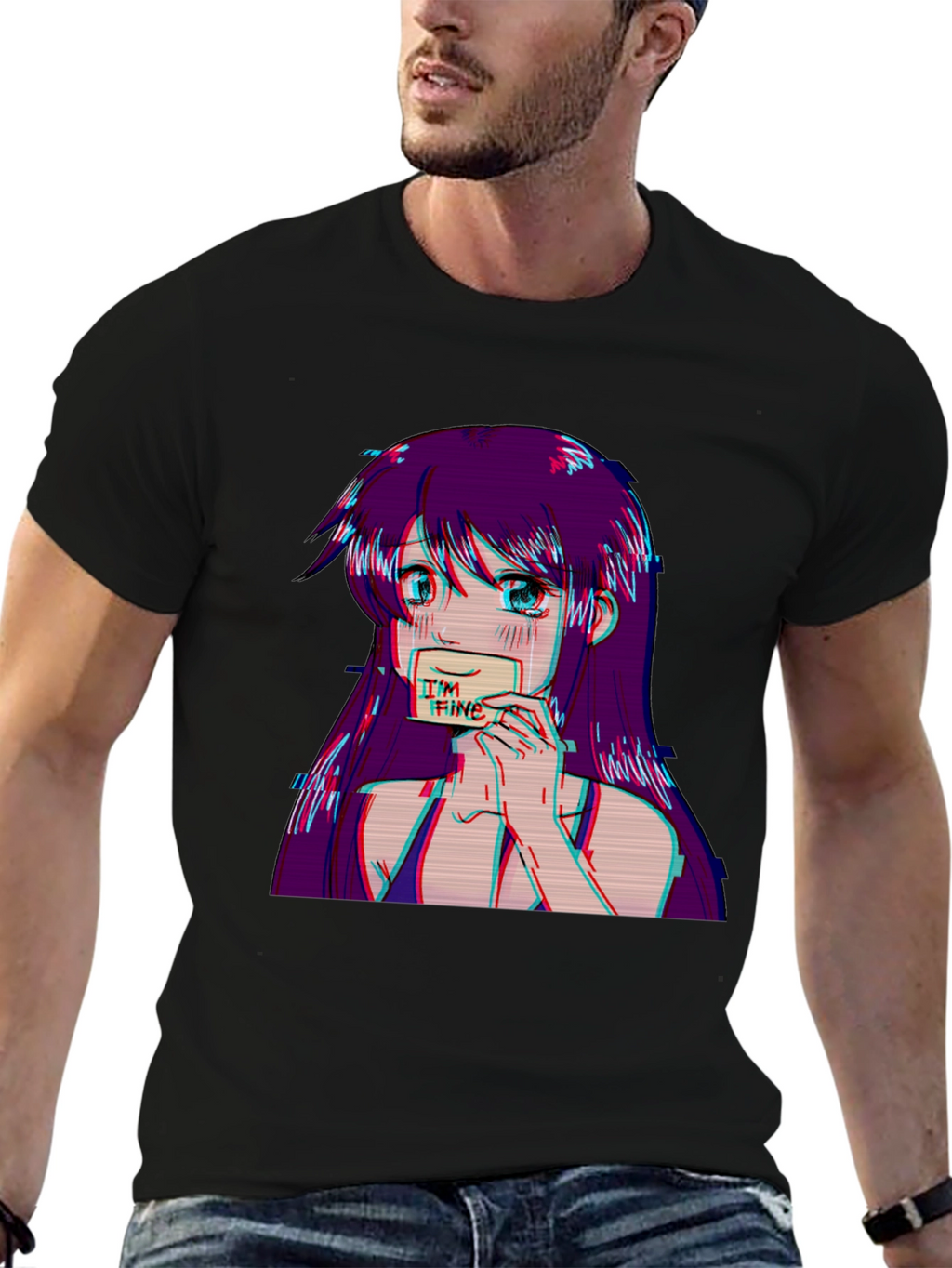 Anime Girl Im Fine Graphic Tee