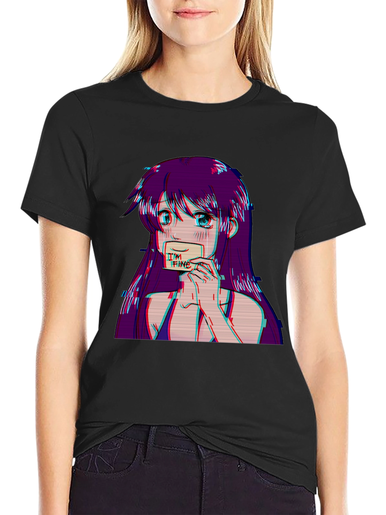 Anime Girl Im Fine Graphic Tee