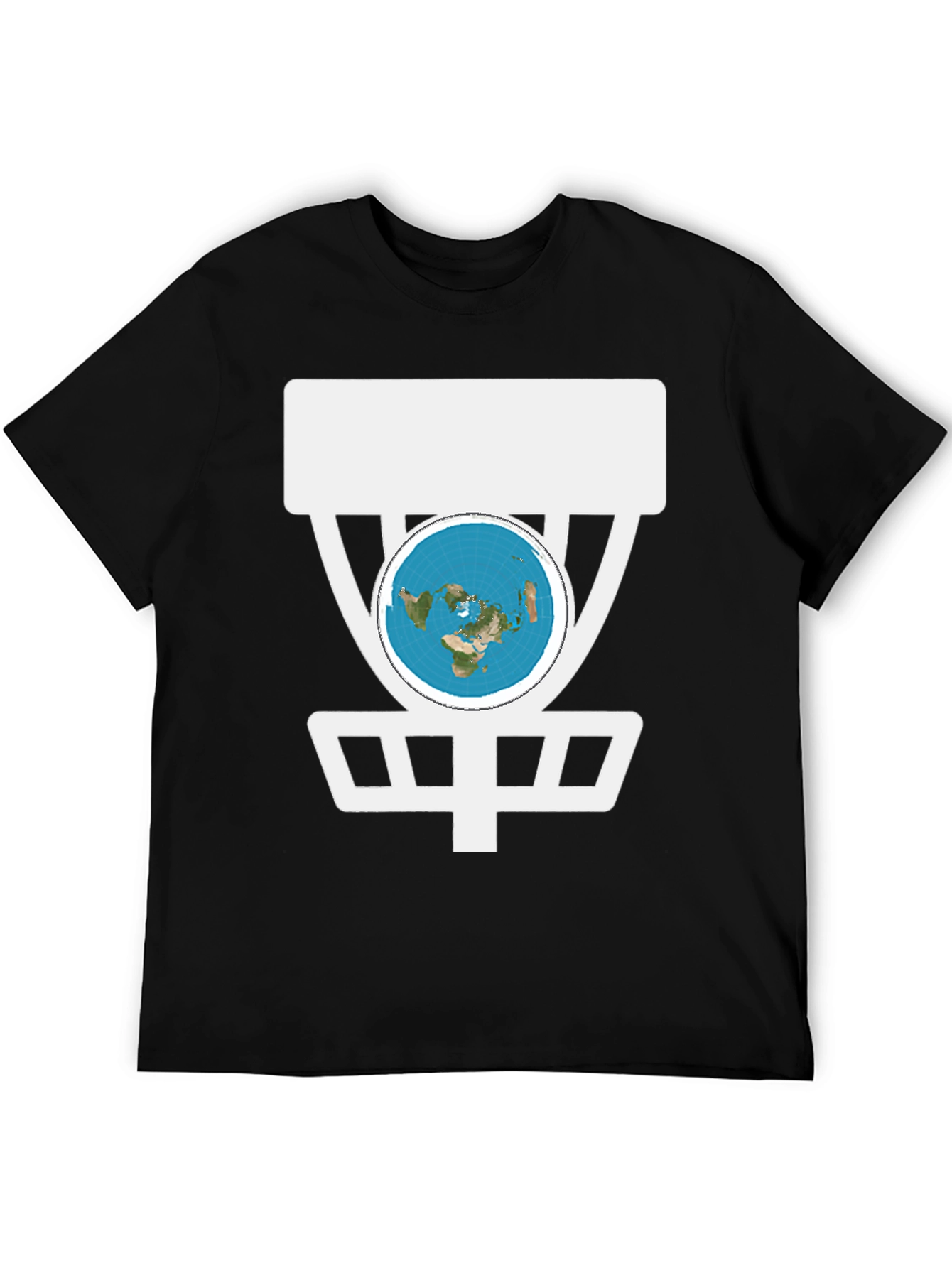 Flat Earth Disc Golf T-Shirt Funny Conspiracy Tee