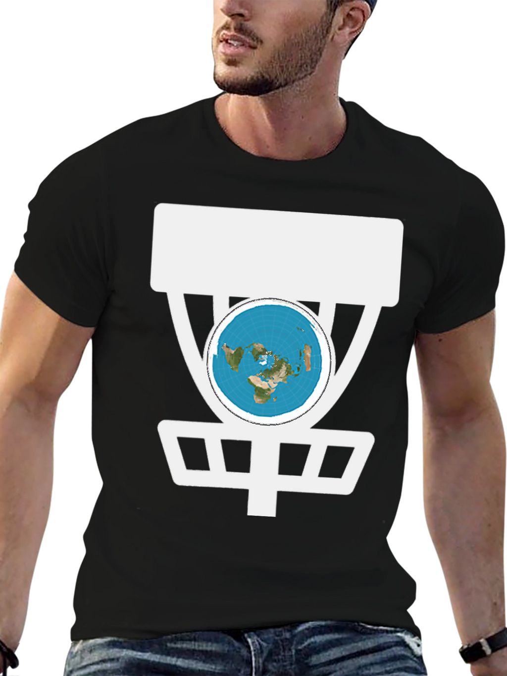 Flat Earth Disc Golf T-Shirt Funny Conspiracy Tee